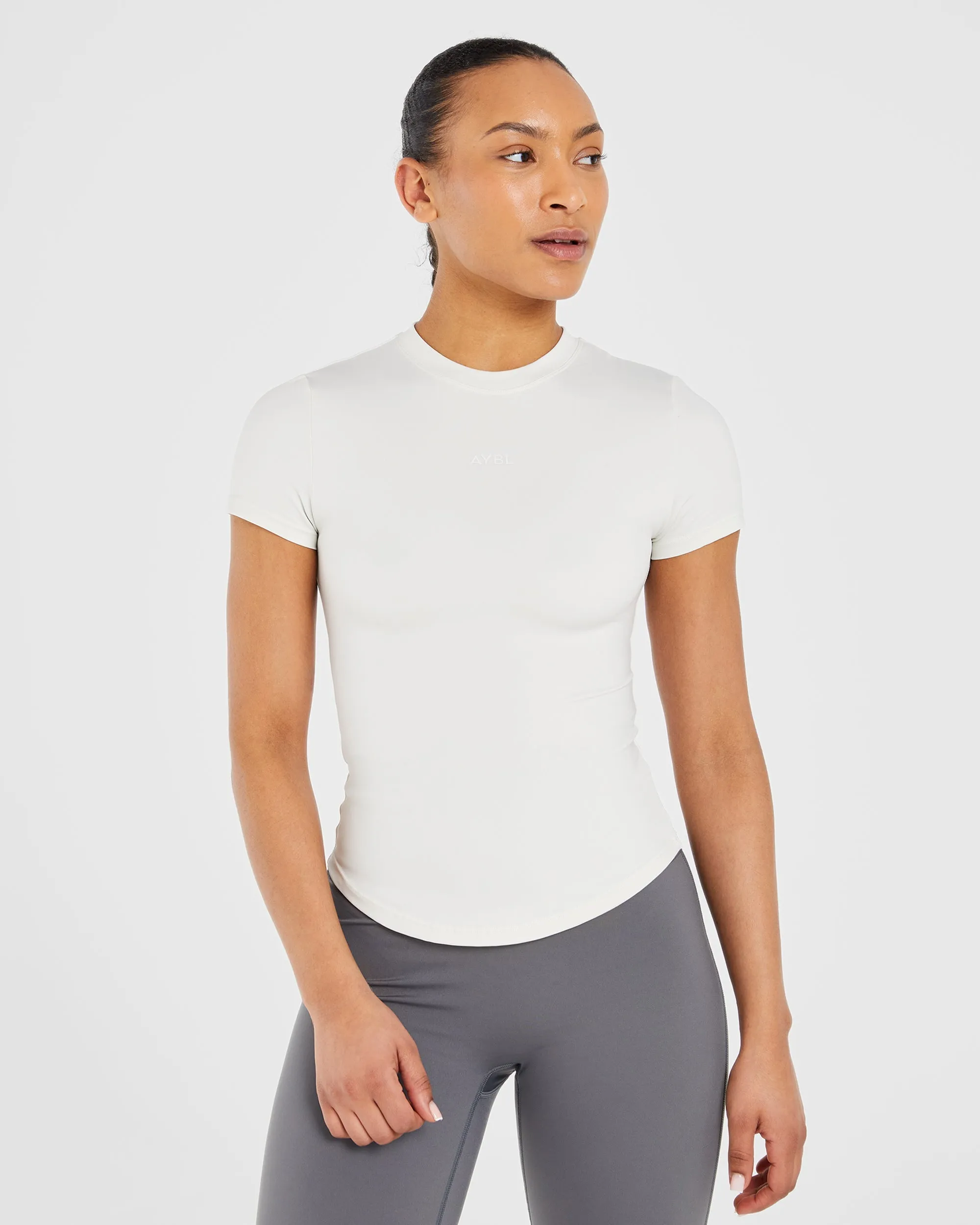 ExpandableSidePanels Breathable Comfort Comfortable Fabric Sculpt T Shirt - Marshmallow