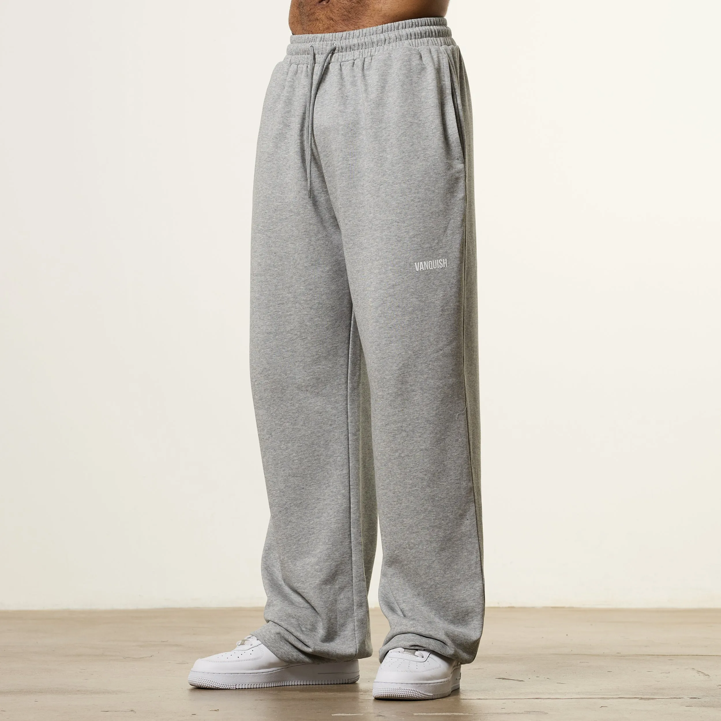 Vanquish Essential V2 Grey Melange Straight Leg Sweatpants Perfect Stretch