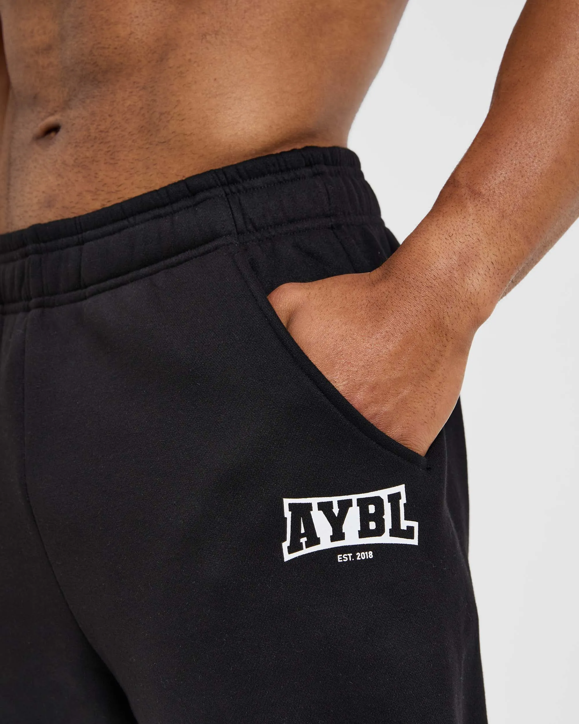 Academy Oversized Joggers - Black Flexible Knees Odor Resistant Treatment