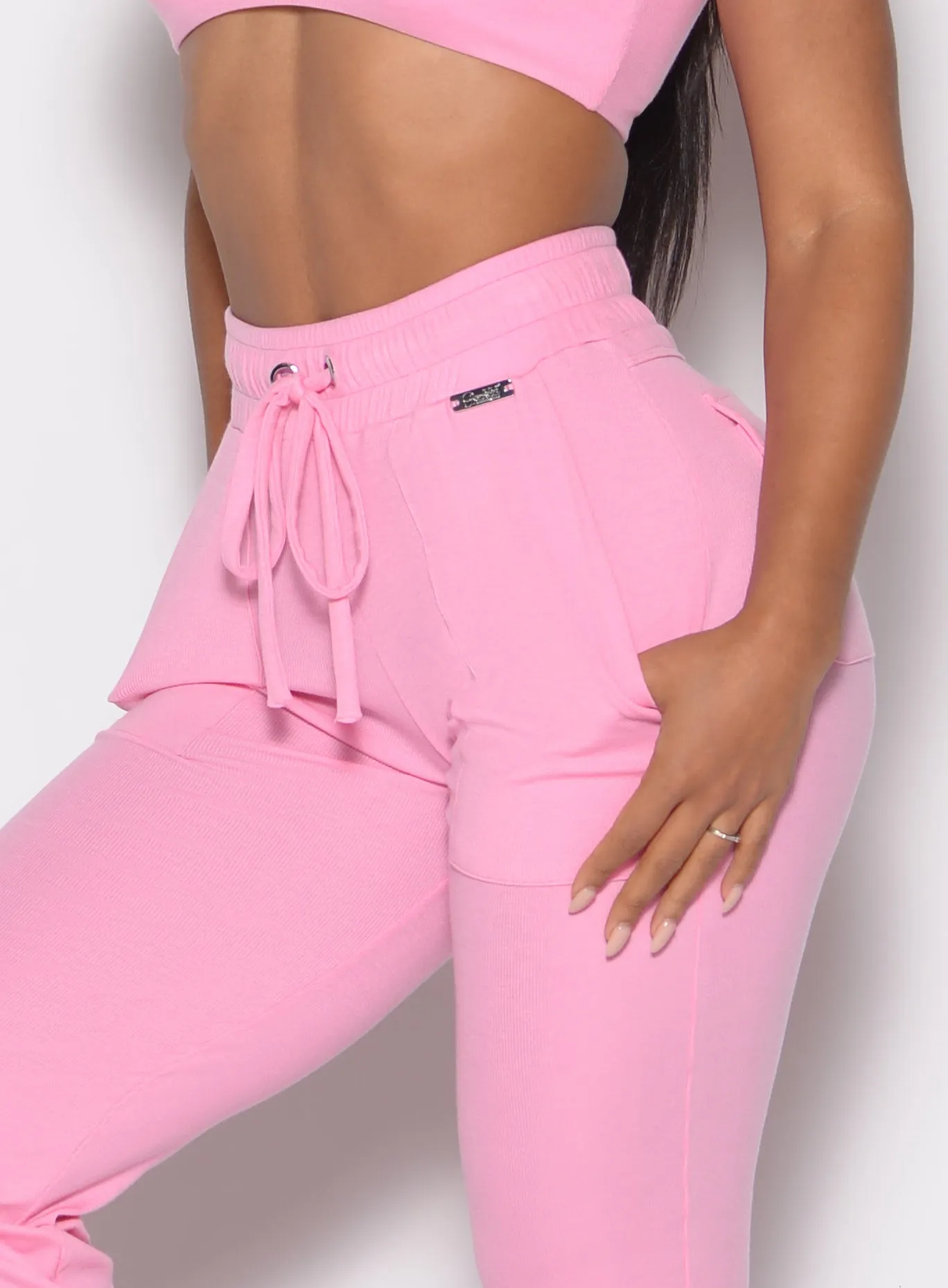 AdjustableTabs High-waisted fit Snap Rib Joggers