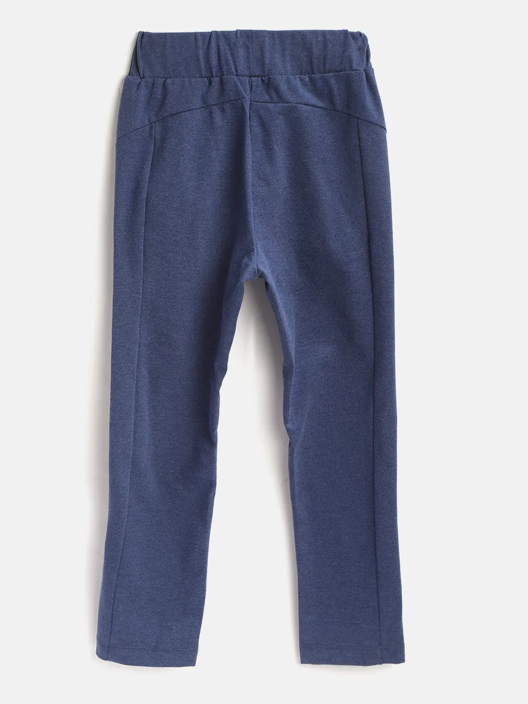 Alcis Girls Navy Blue Solid Knitted Tights Smart Stretch Morning Stretch Tall Fit