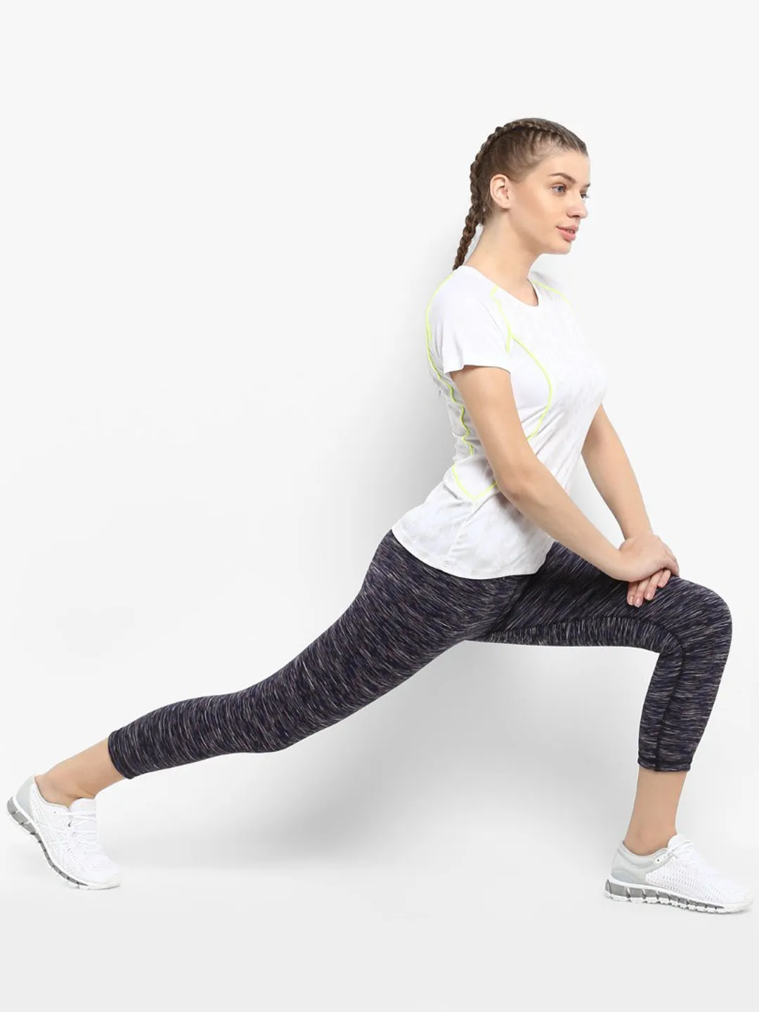 Versatile Look Soft Base Alcis Women Solid Blue Capri