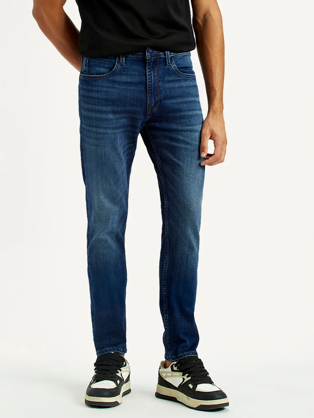 All Time Basic Men's Redloop 512 Indigo Slim Tapered Fit Mid Rise Jeans