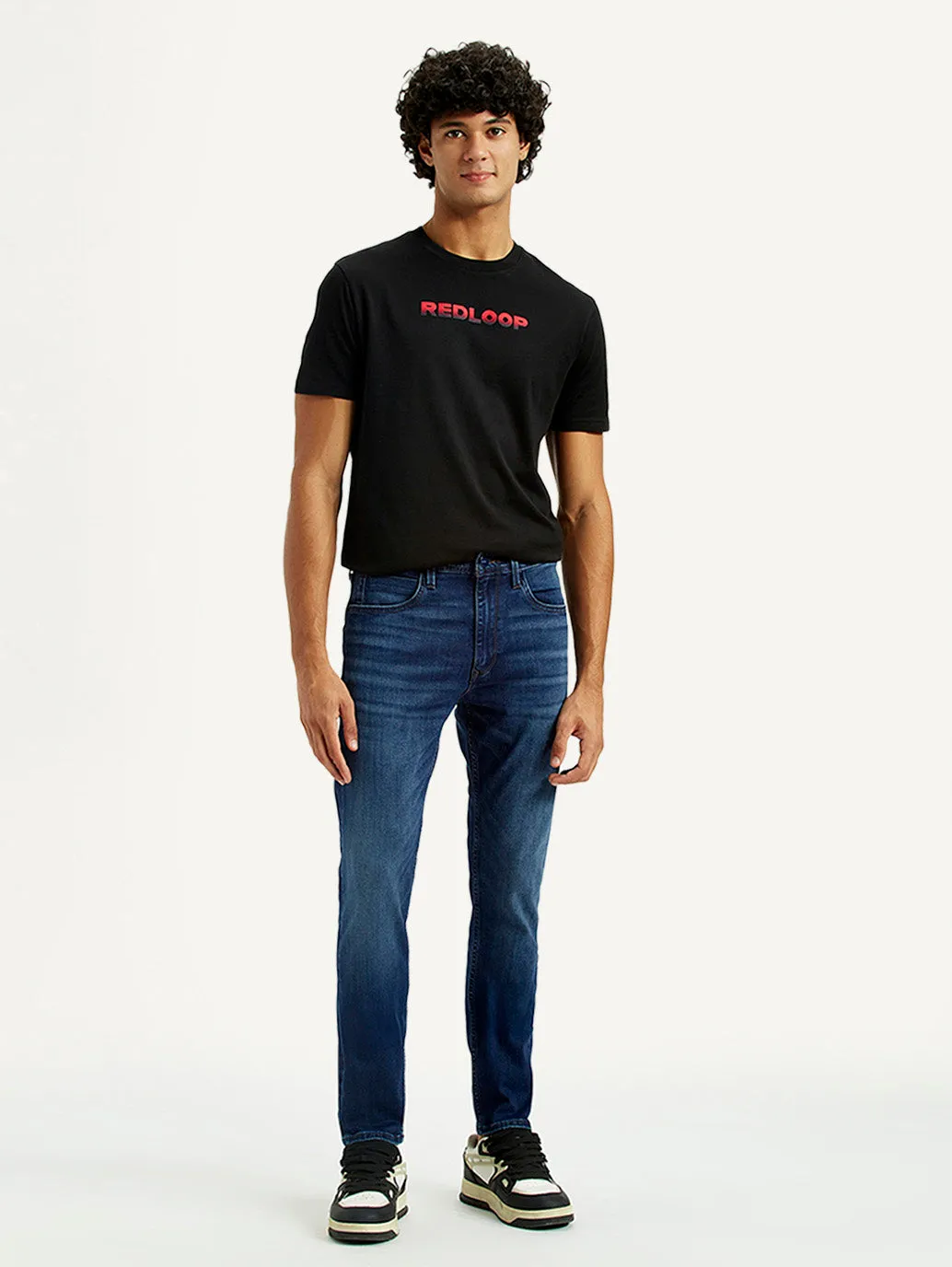 Minimalist Elegant Spring Mood Trendy Men's Redloop 512 Indigo Slim Tapered Fit Mid Rise Jeans
