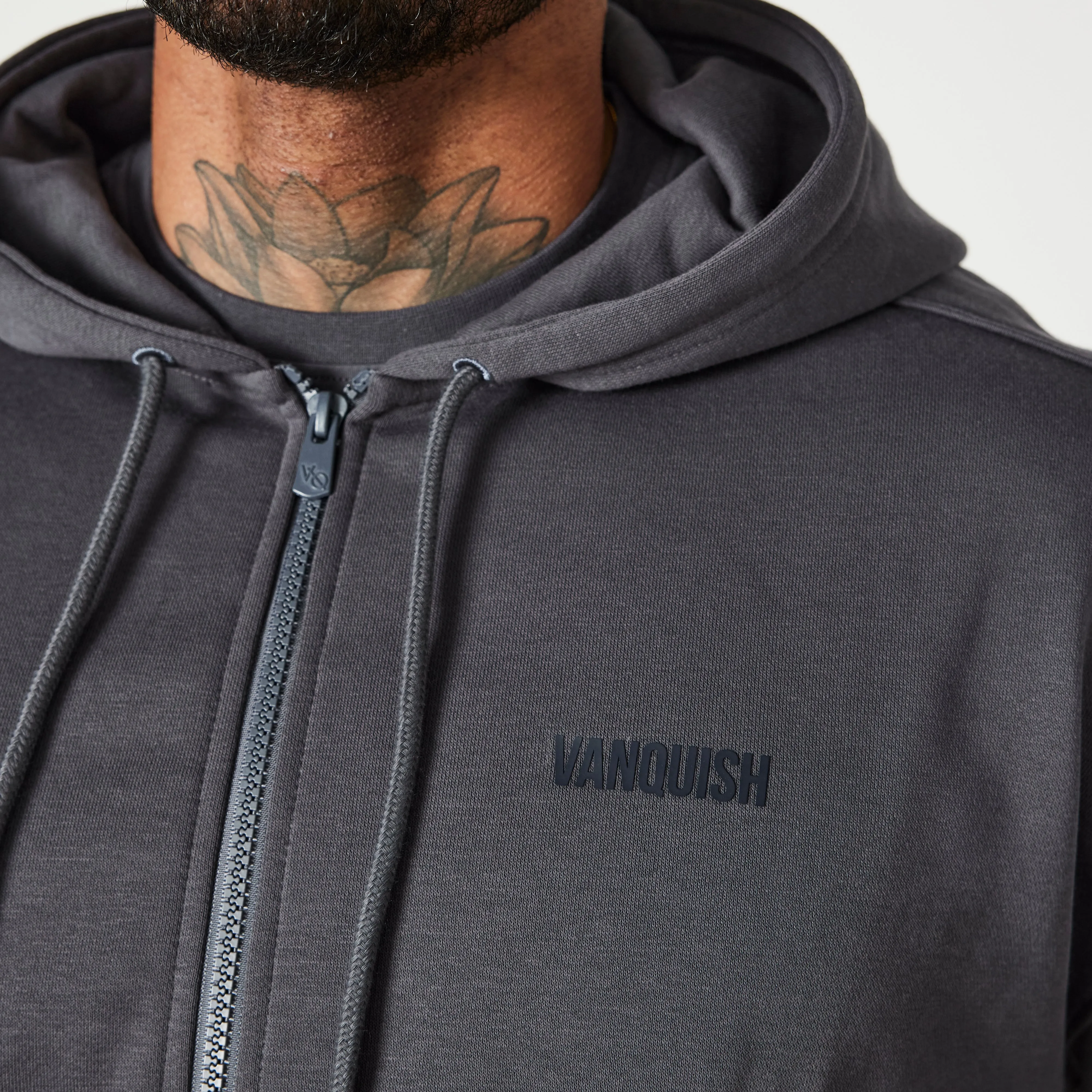 Vanquish Essential Denim Blue Oversized Full Zip Hoodie Odor Resistant Technology Stylish Comfort