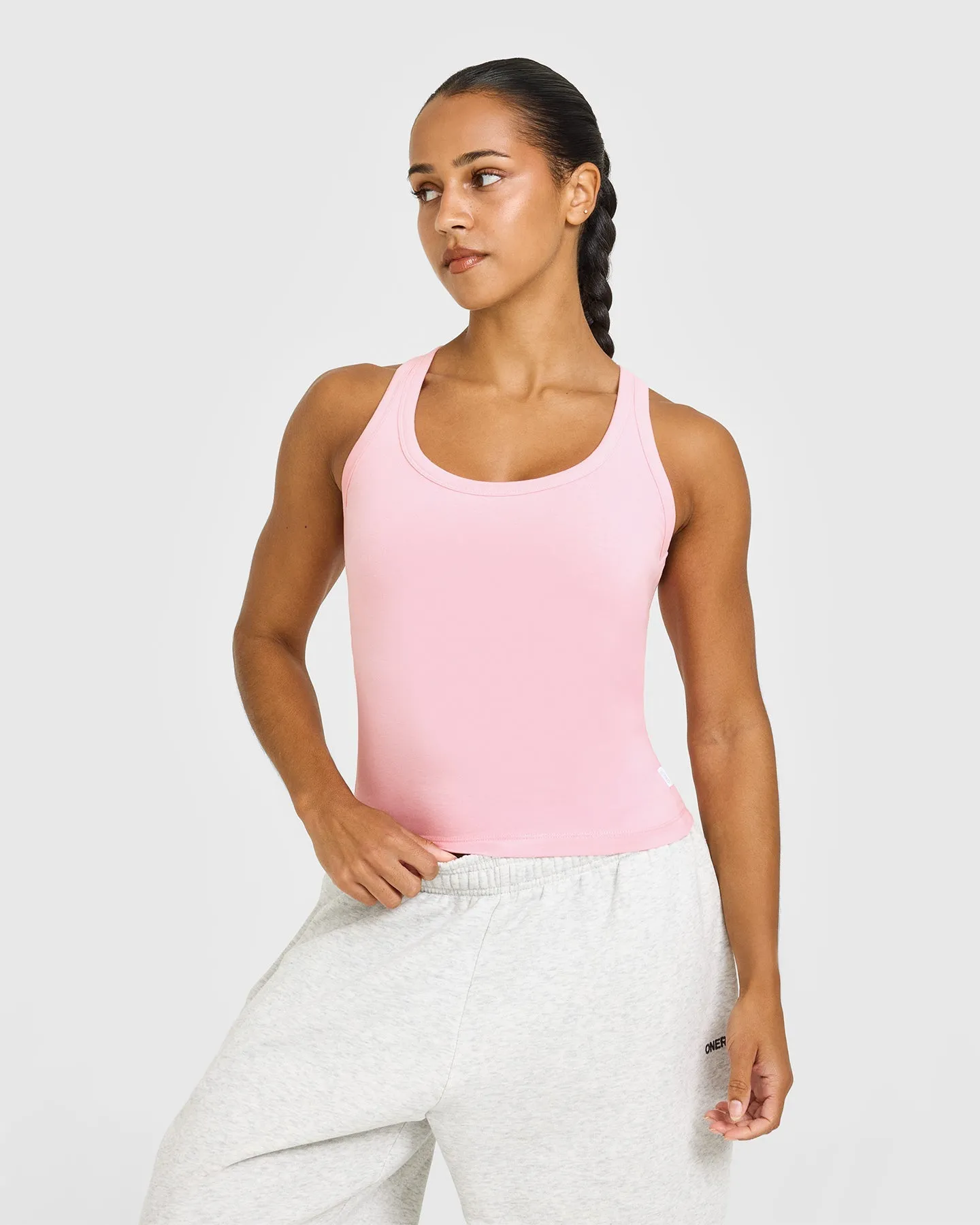 Cotton Fitted Vest | Petal Pink StaticReduction Thread DoubleStitchedEdges