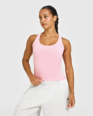 Cotton Fitted Vest | Petal Pink StaticReduction Thread DoubleStitchedEdges