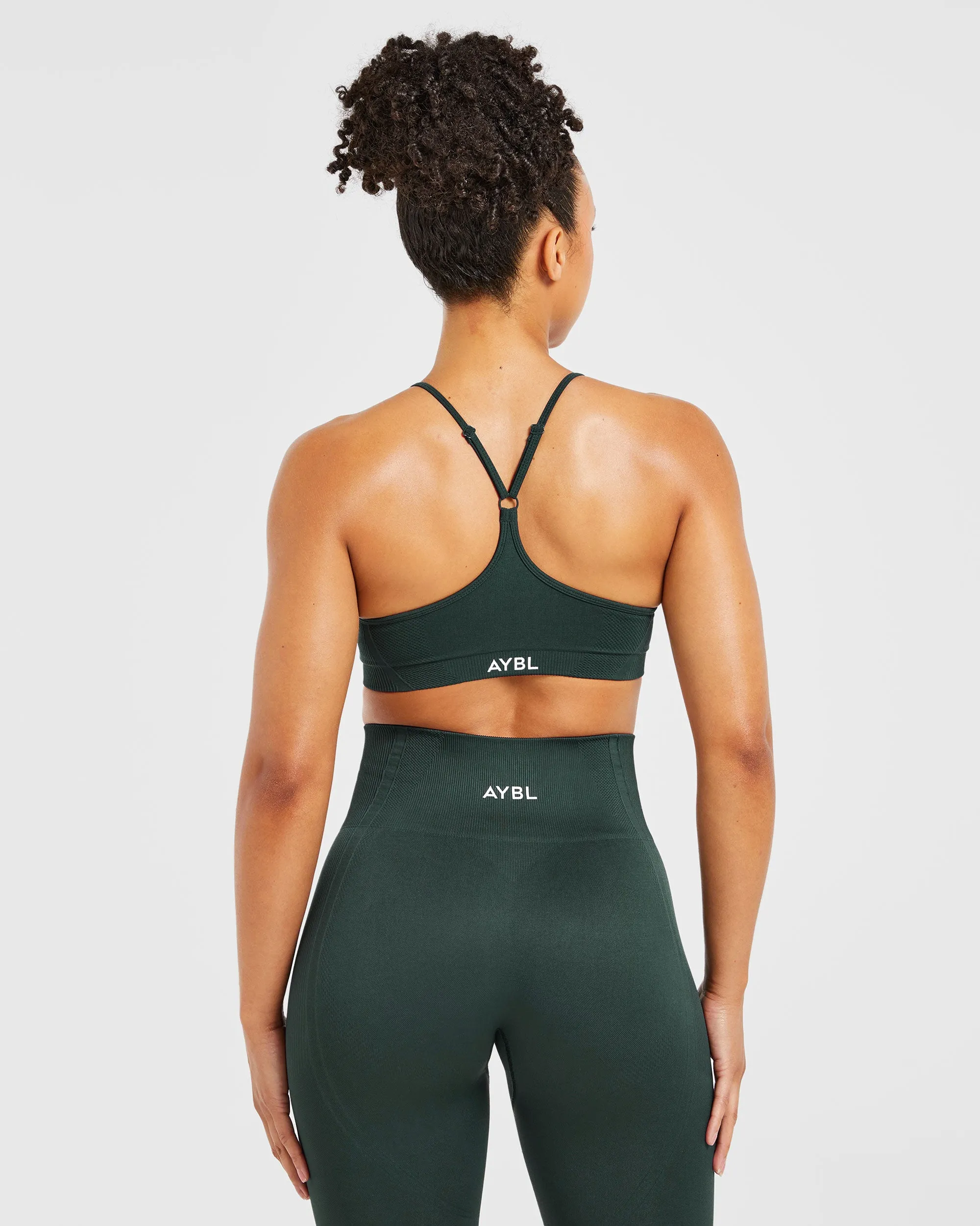 Balance V3 Seamless Strappy Sports Bra - Dark Green Breathable fabric