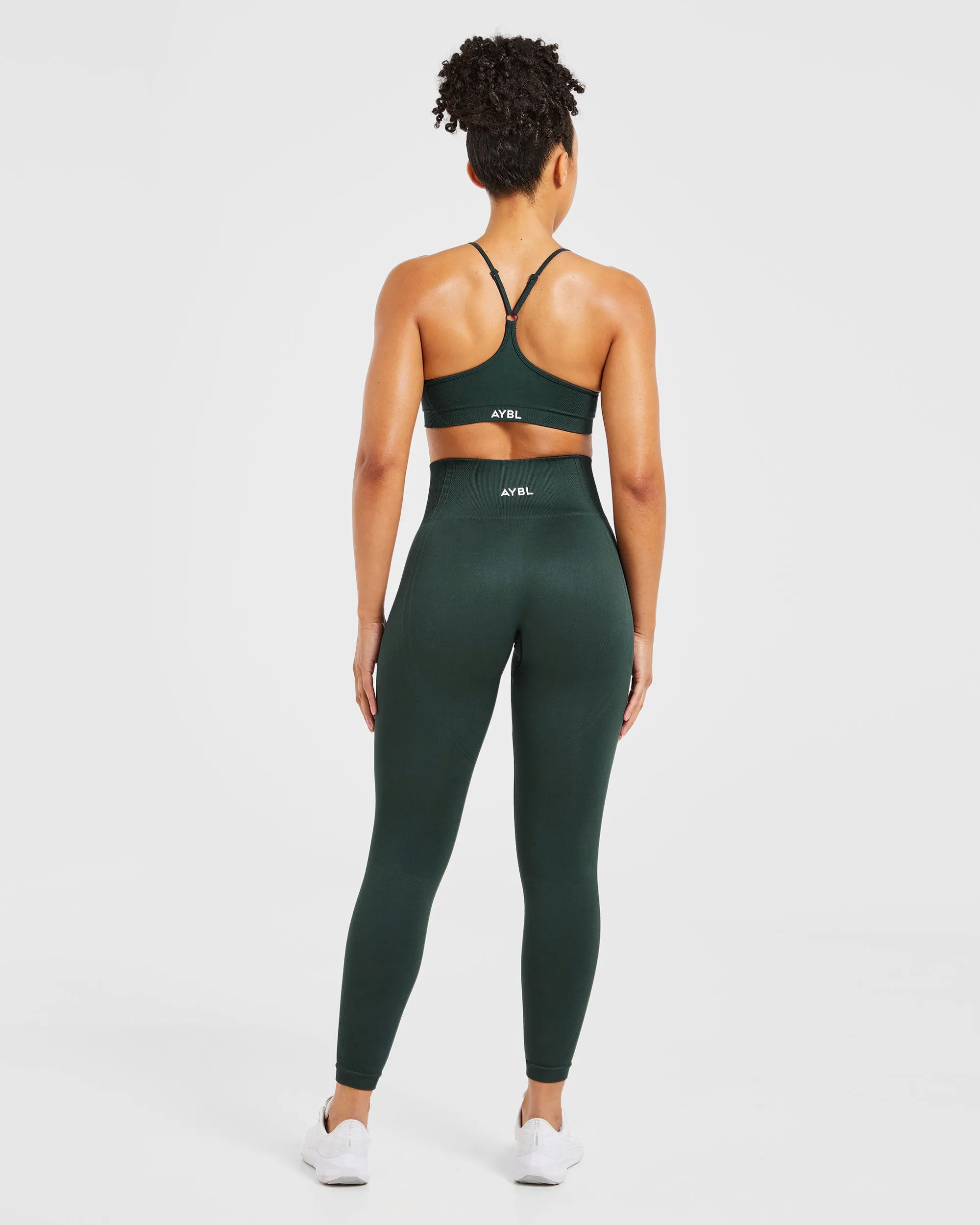 Balance V3 Seamless Strappy Sports Bra - Dark Green Non-Slip Support