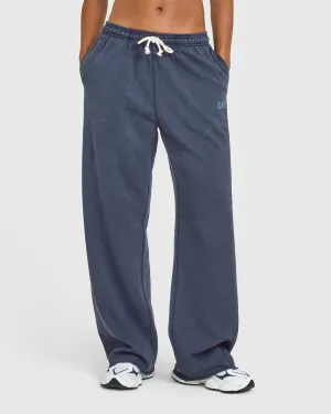 Raw Lounge Wide Leg Joggers | Washed True Blue Cozy Design Light wash