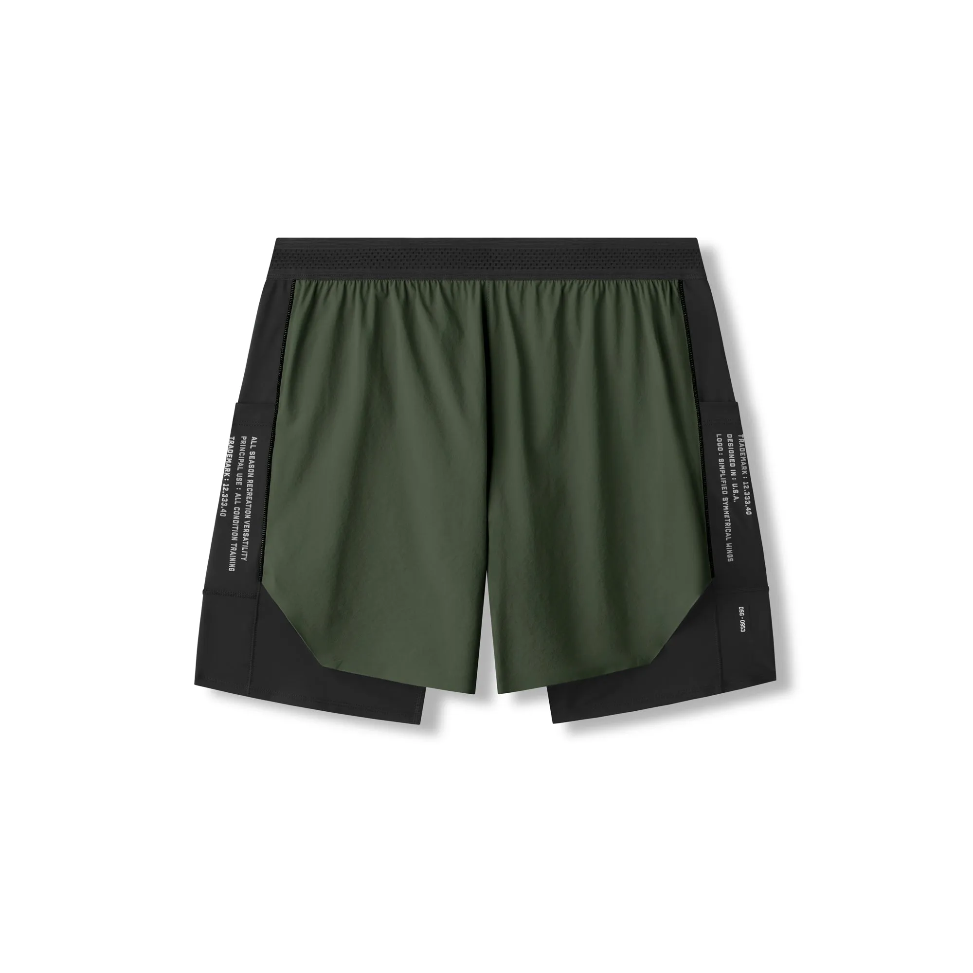 0953. Aerotex? Hybrid Liner Short - Olive/Black Nylon Material snowboarding apparel