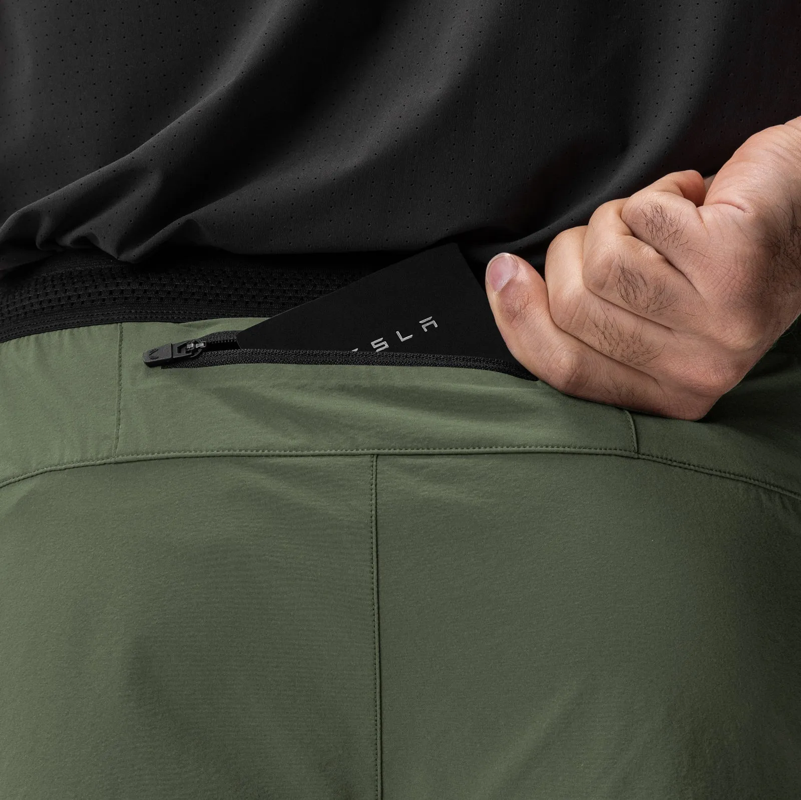 0953. Aerotex? Hybrid Liner Short - Olive/Black Camouflage Style