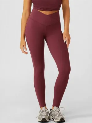Tear Resistant Double Layered Knees Inspire Wrap Waist Full Length Leggings