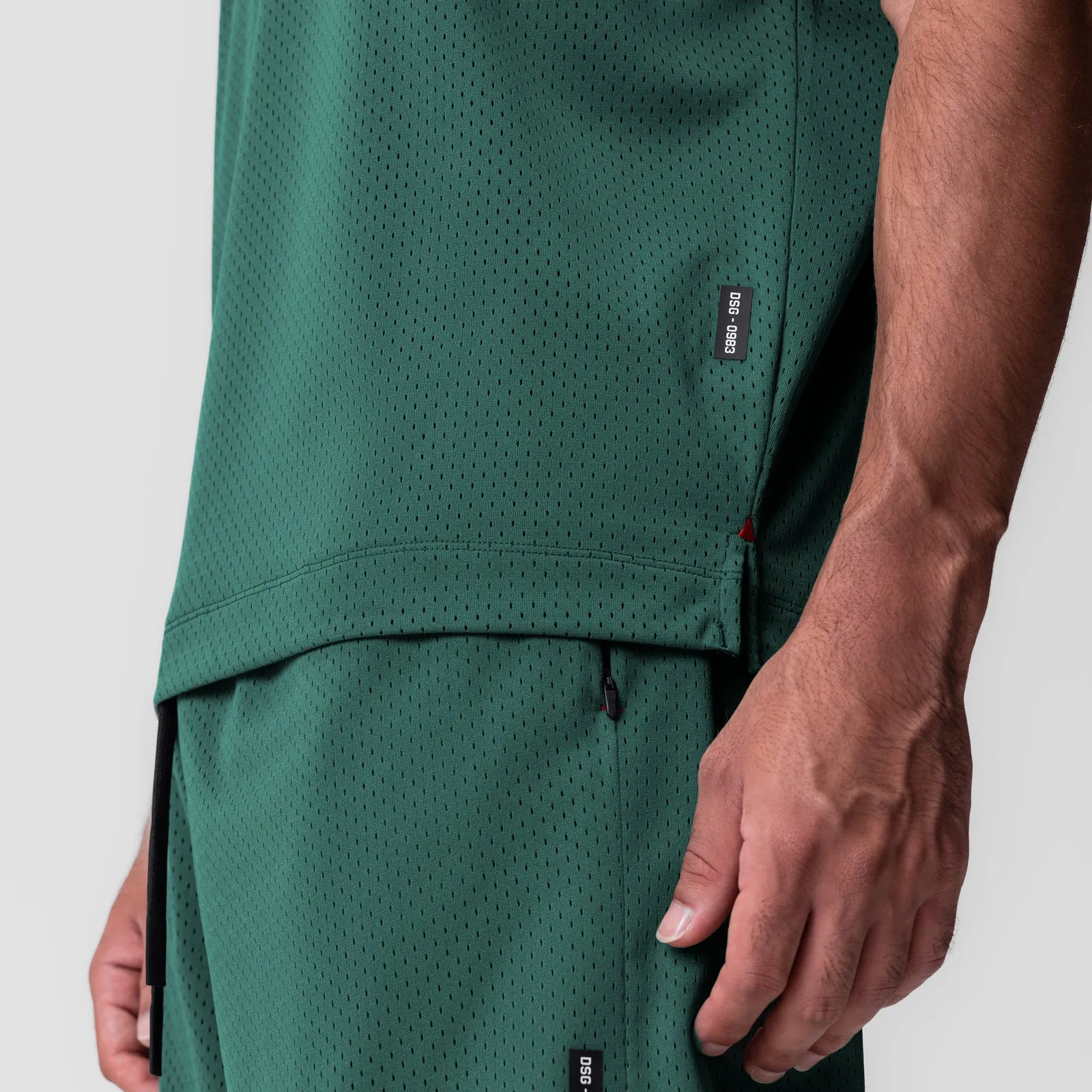 Heavyweight Terry Construction 0983. Reversible 2-in-1 Cutoff Hoodie - Forest Green