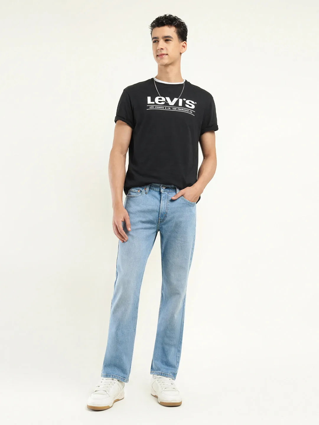Picnic Style Creative Look Minimalist Style Vintage Lover Loose Men's 511 Blue Slim Fit Mid Rise Jeans