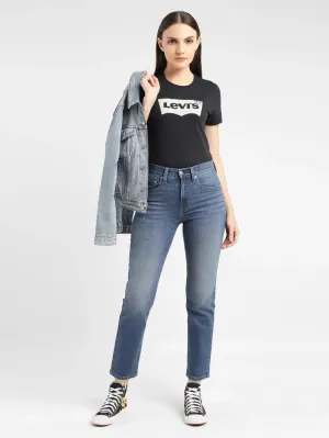 Women's 724 Blue Straight Fit High Rise Jeans Common look