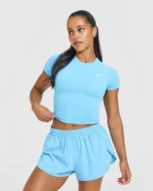 StretchFree Comfort Edge Go To Seamless Fitted Mid Top | Arctic Blue