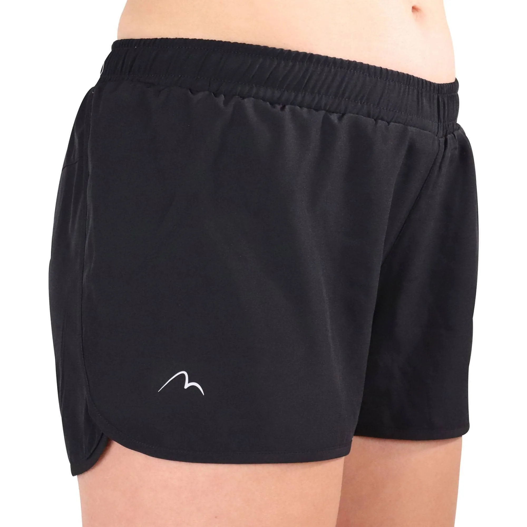 Organic Cotton More Mile Racer Split Womens Running Shorts - Black