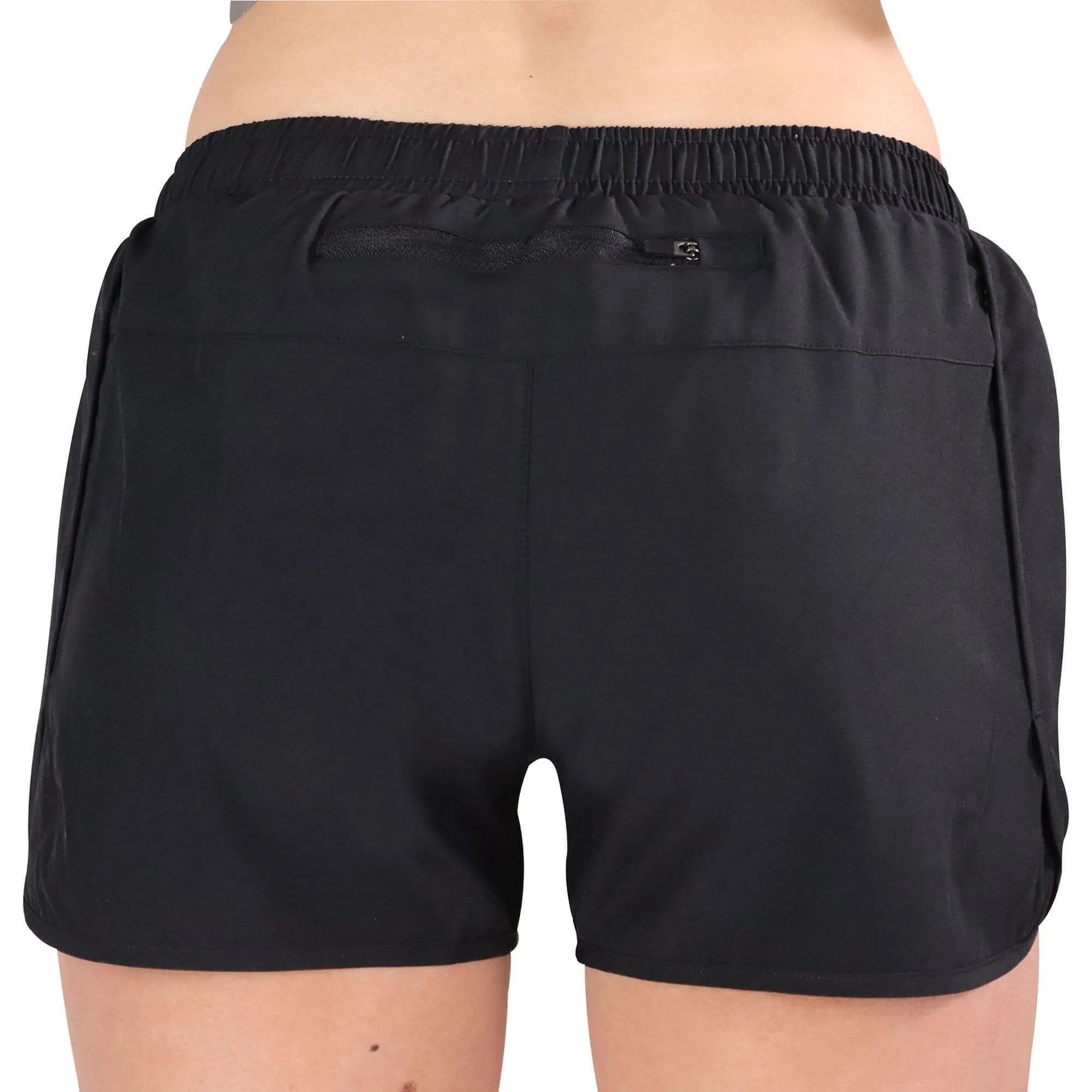 More Mile Racer Split Womens Running Shorts - Black Seamless Waistband