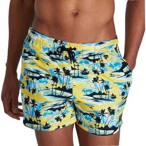 Anti fog coating Non Restrictive Fit Speedo Printed Leisure 14 Inch Mens Swim Shorts - Yellow