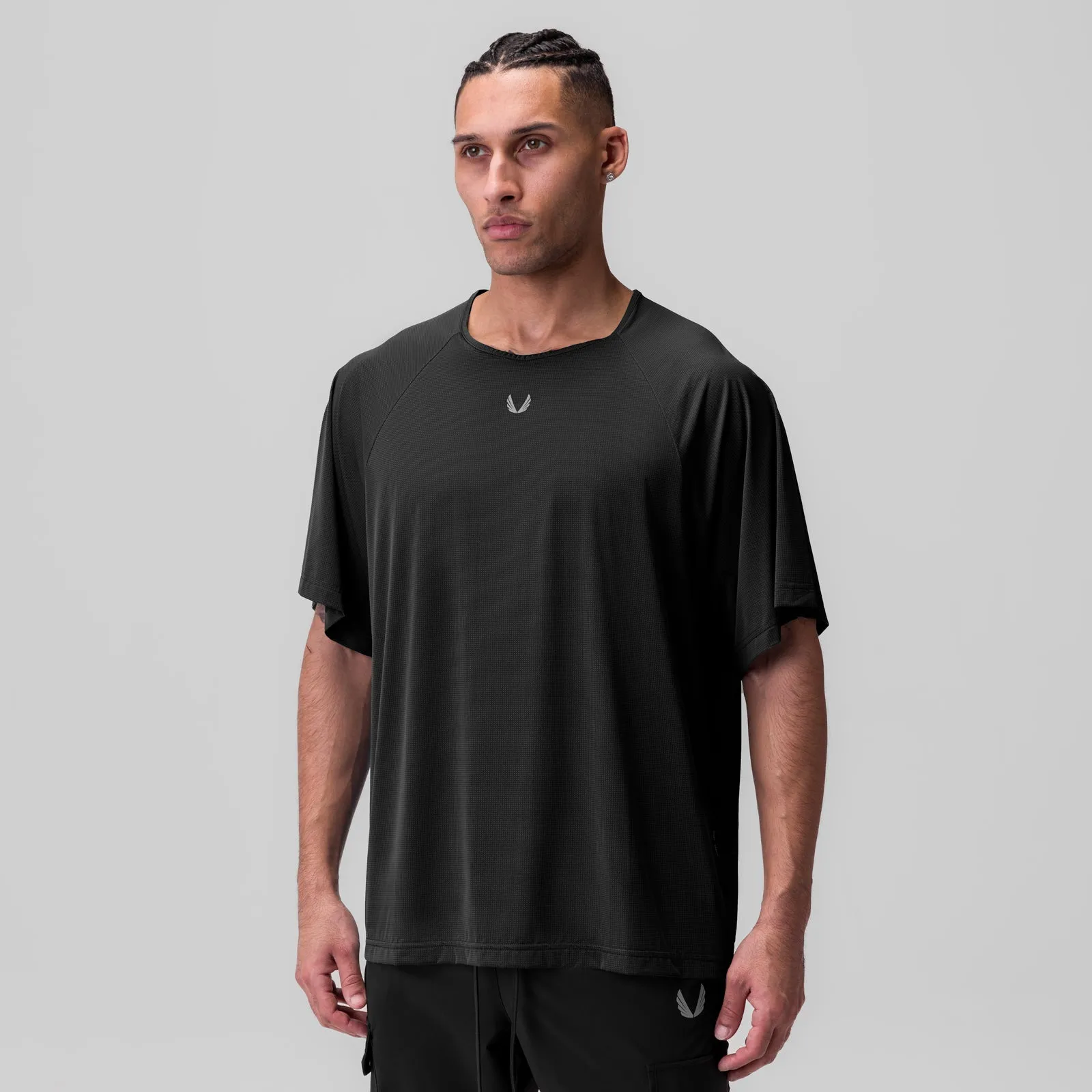 Water Based Ink Print Formal Occasion 1089. Ice-Skin? Oversized Tee - Black