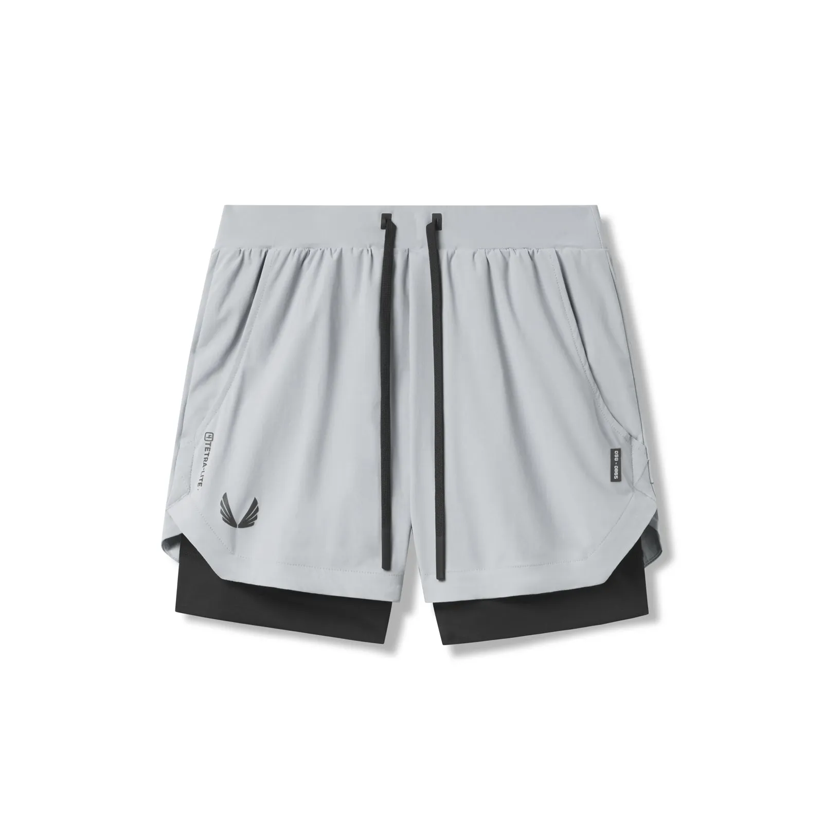 0865. Tetra-Lite? 5" Liner Short - Slate Grey "Wings"/Black Snag Free Design