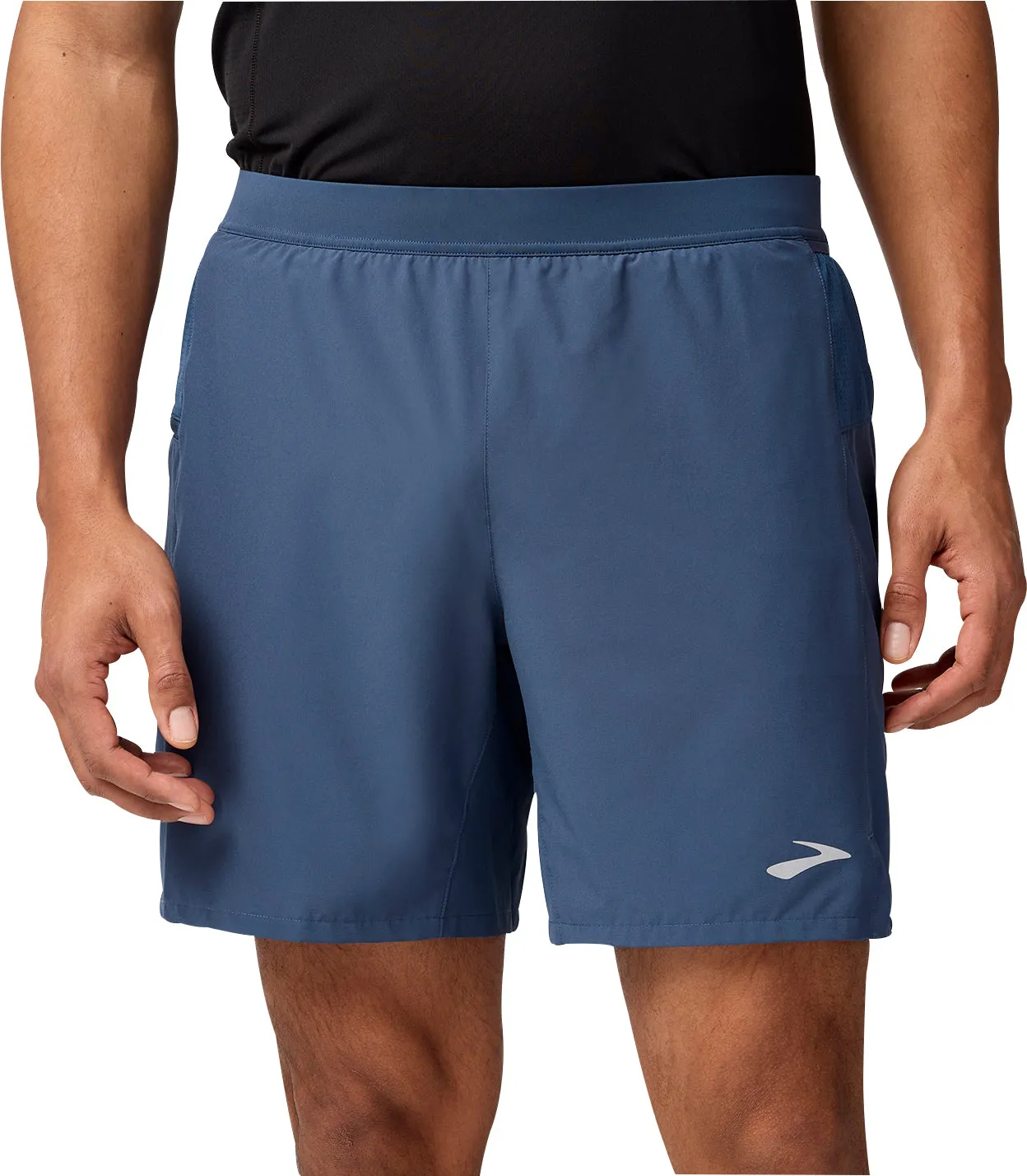 Beach-Ready Look Brooks 7 Inch Journey 2 In 1 Mens Running Shorts - Blue