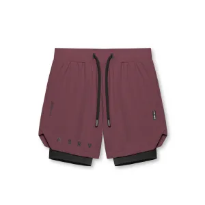 0866. Tetra-Lite? 7" Liner Short - Plum "ASRV"/Black Double Layered Construction