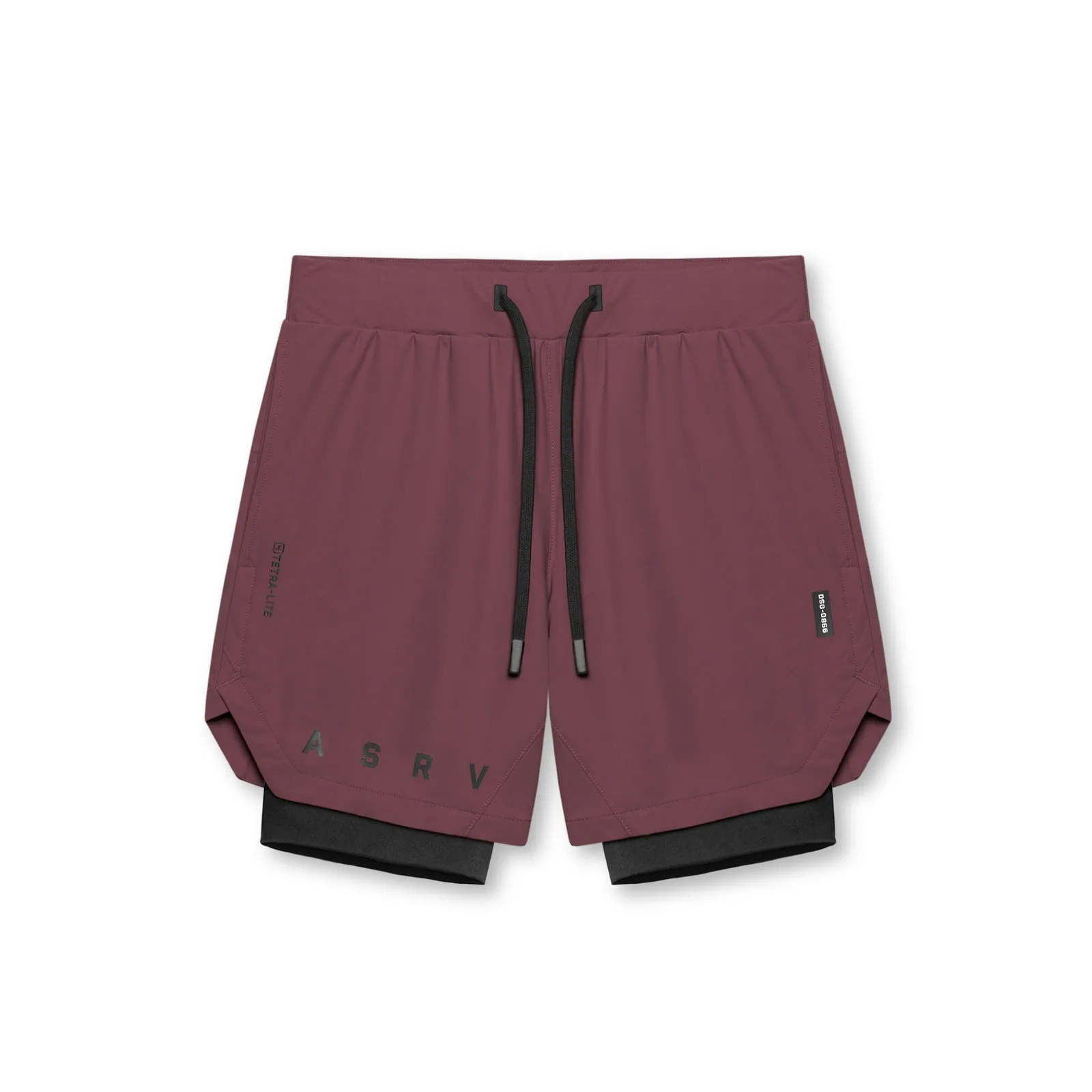 0866. Tetra-Lite? 7" Liner Short - Plum "ASRV"/Black BreathableWebbing