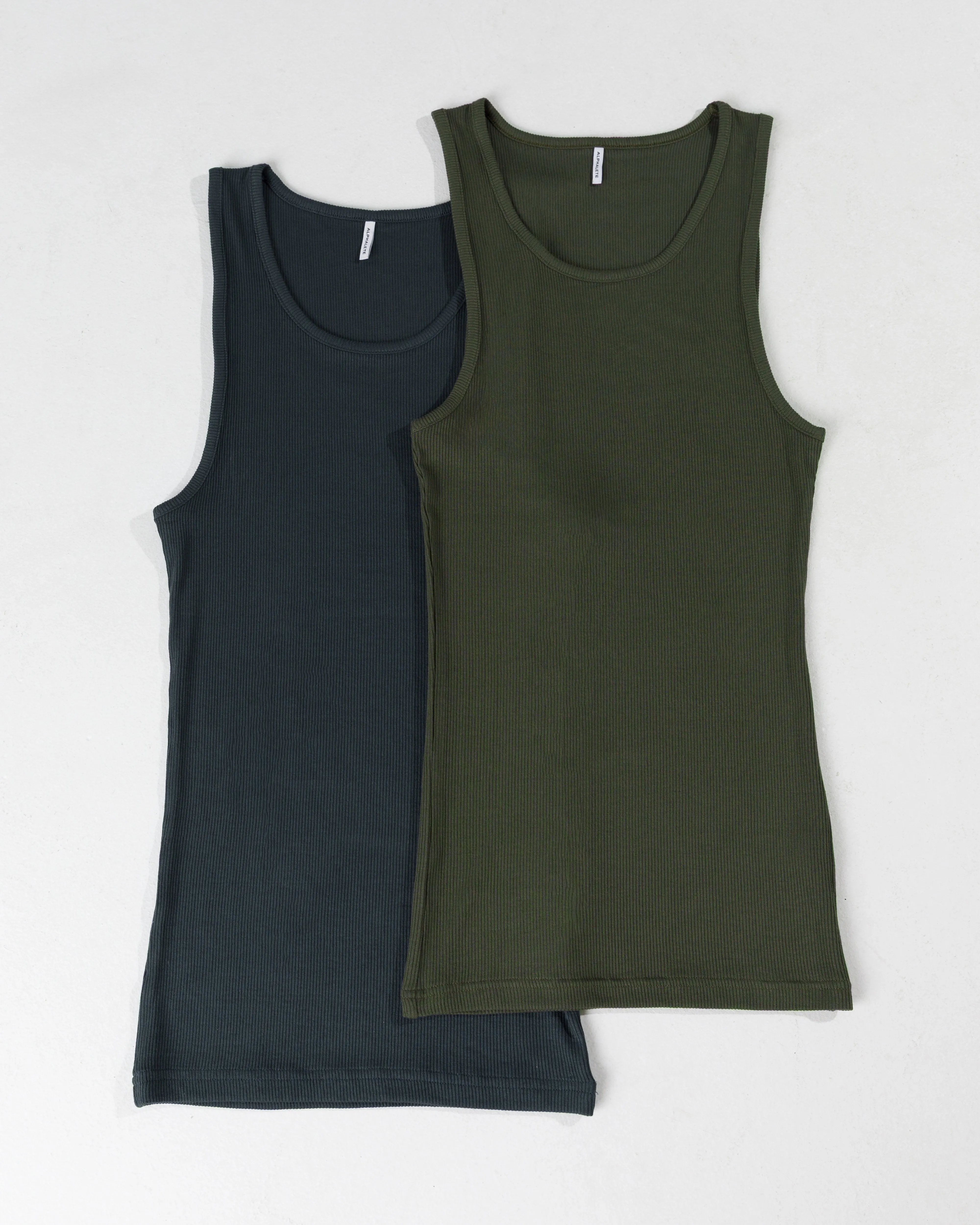 easy to operate Zero Ribbed Tank 2pk - Signature Green / Signature Navy