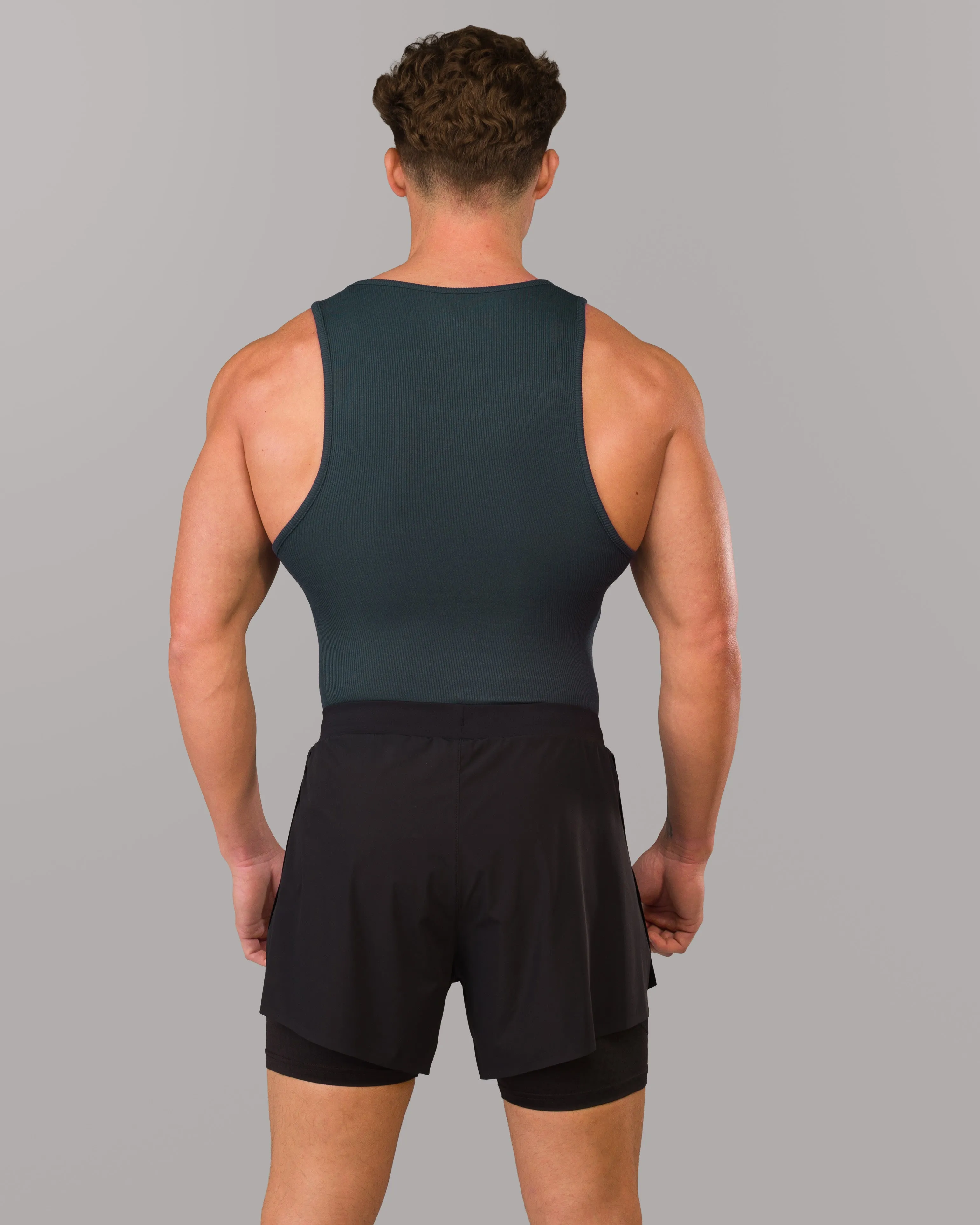 Reinforced Shoulder Structure Zero Ribbed Tank 2pk - Signature Green / Signature Navy