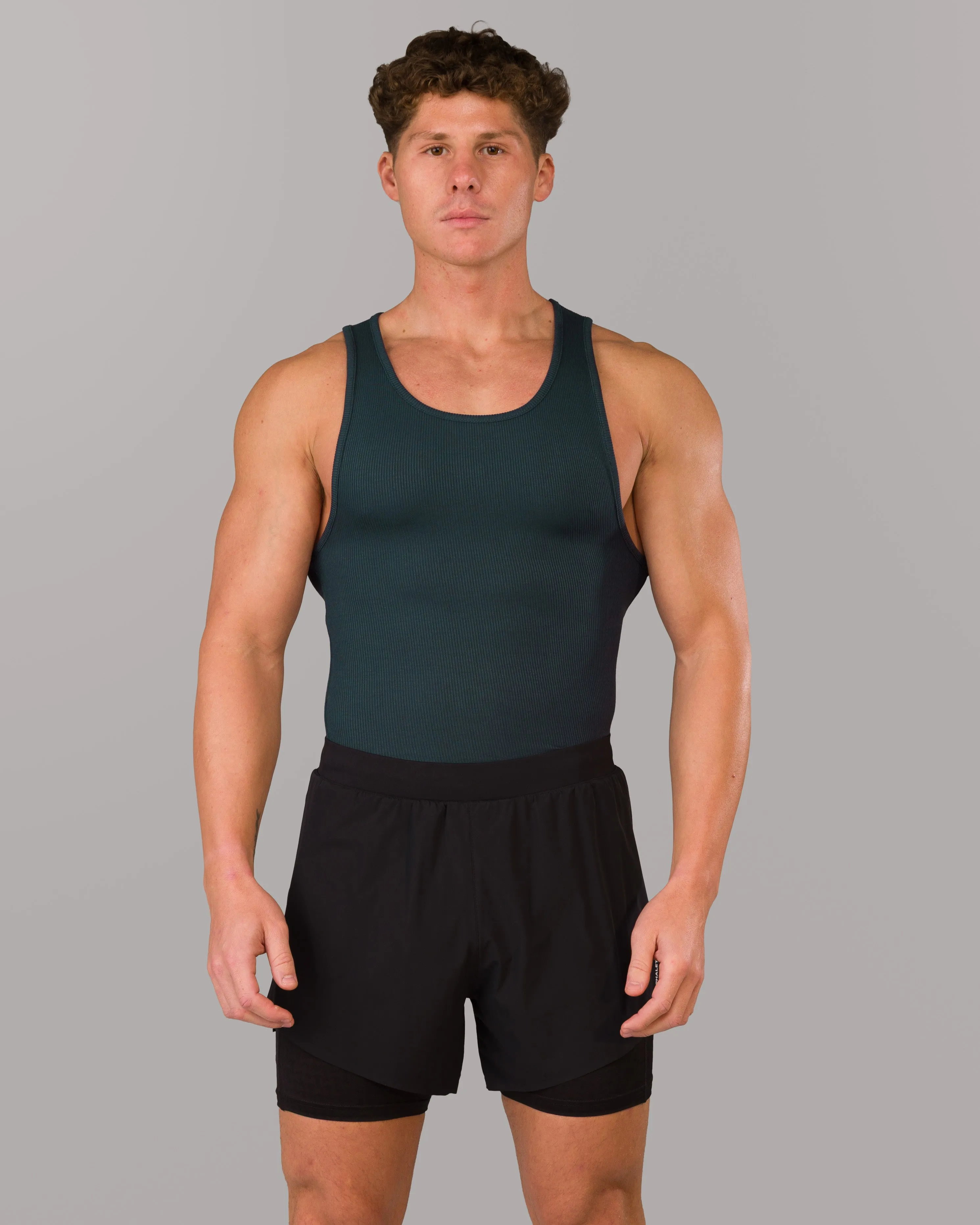 Zero Ribbed Tank 2pk - Signature Green / Signature Navy Enhanced Ventilation Panels