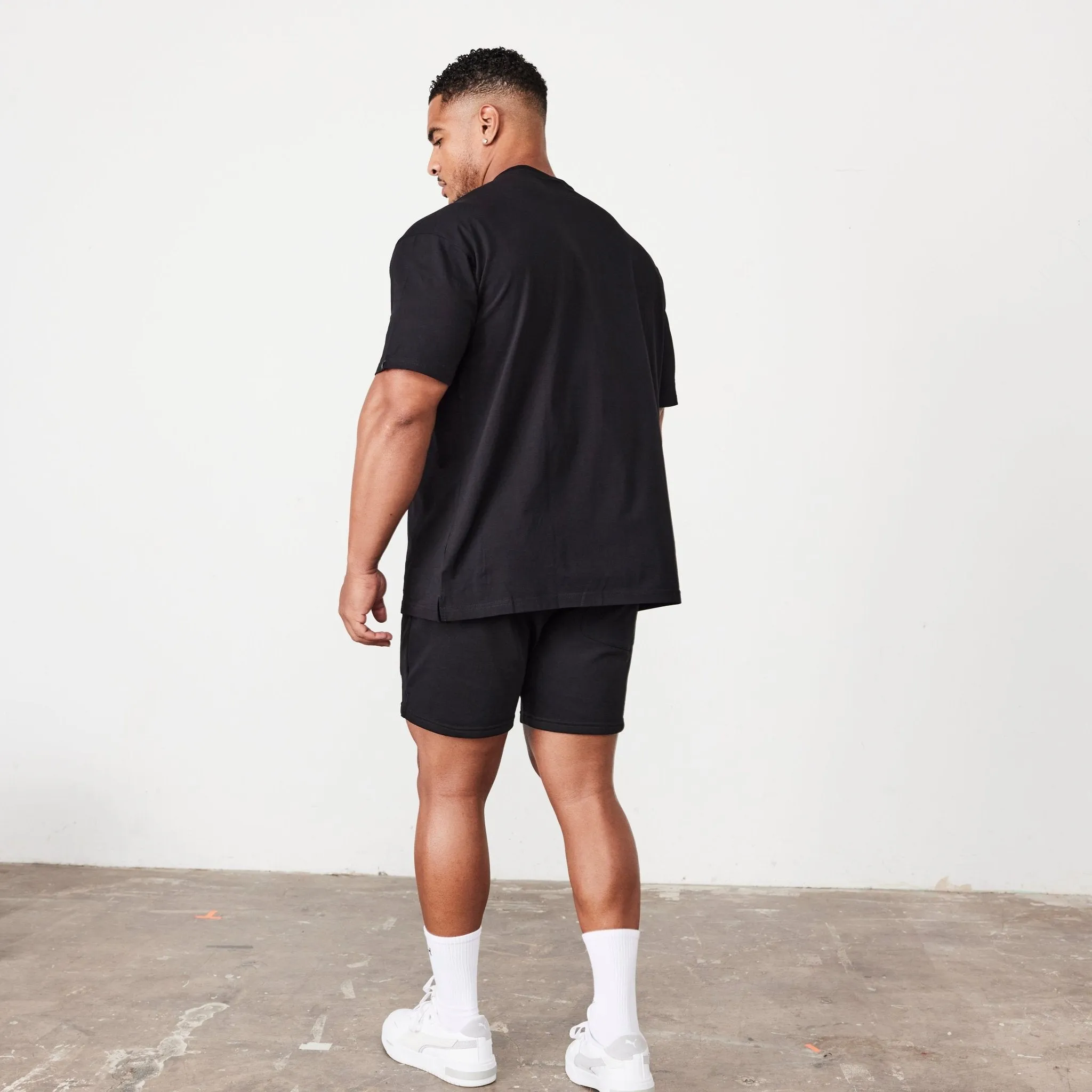 GentleWashResistance Stone Wash Process Vanquish Essential Black Oversized T Shirt