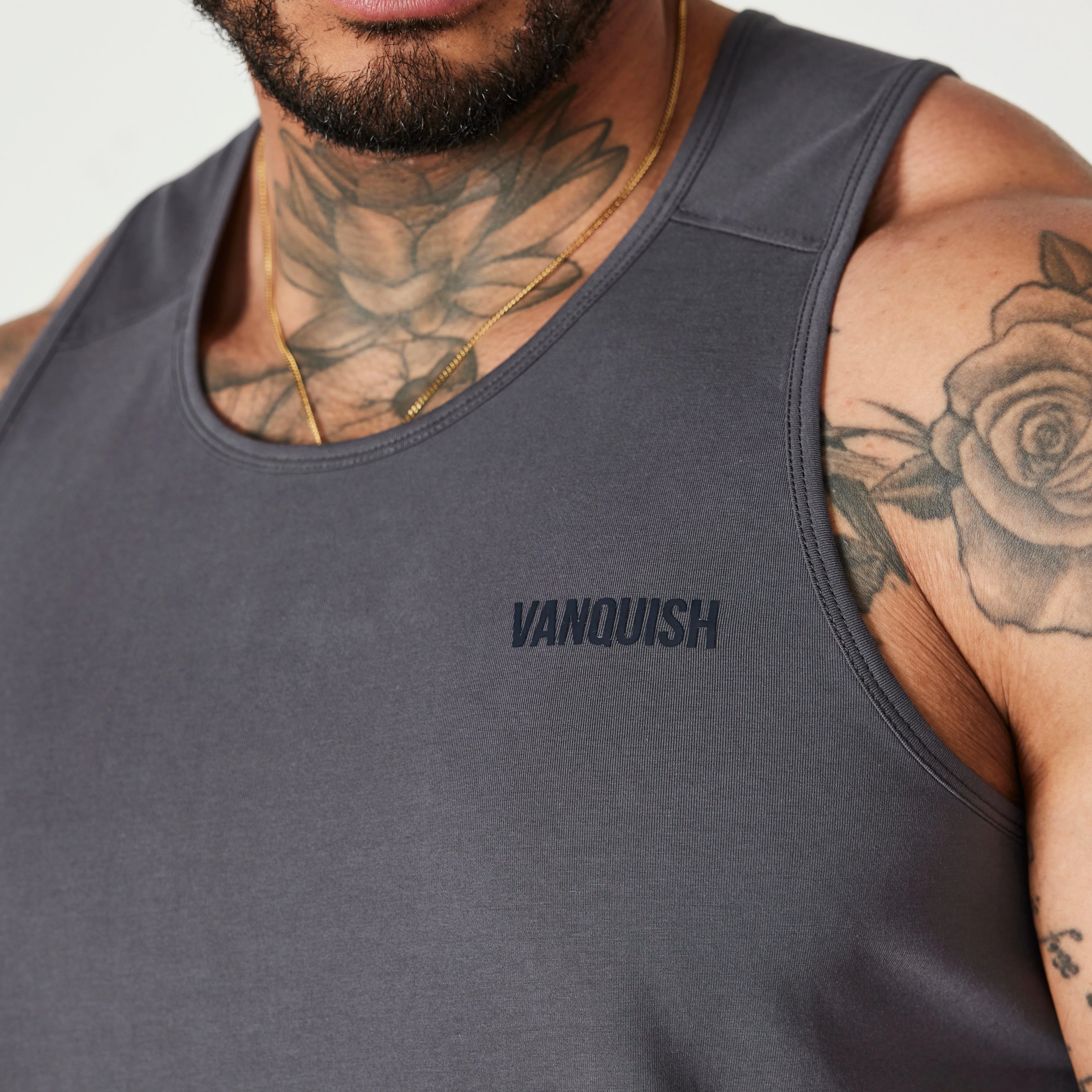 low - density storage Vanquish Essential Denim Blue Regular Fit Tank Top