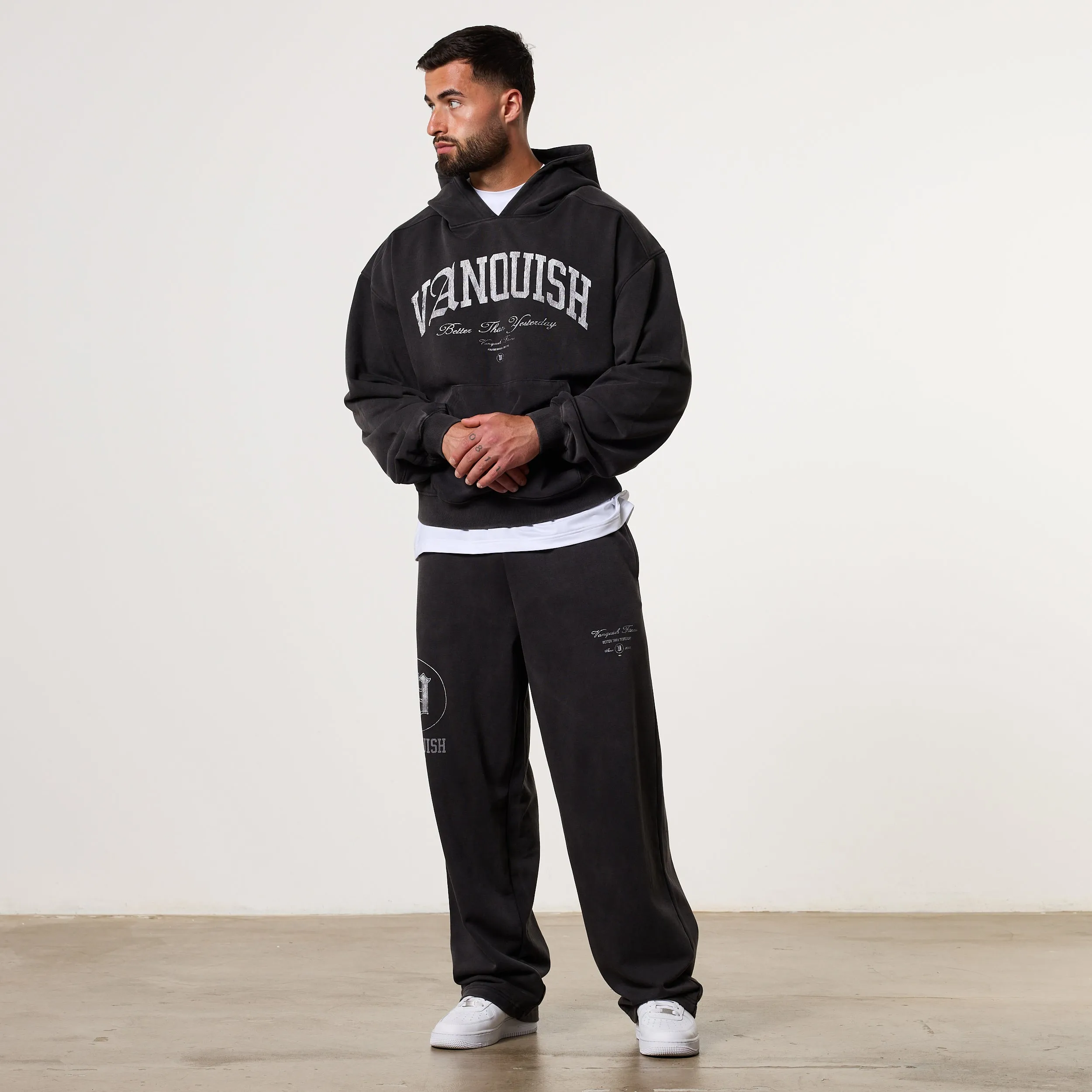 Vanquish Legacy Black Washed Oversized Pullover Hoodie Urban Mode