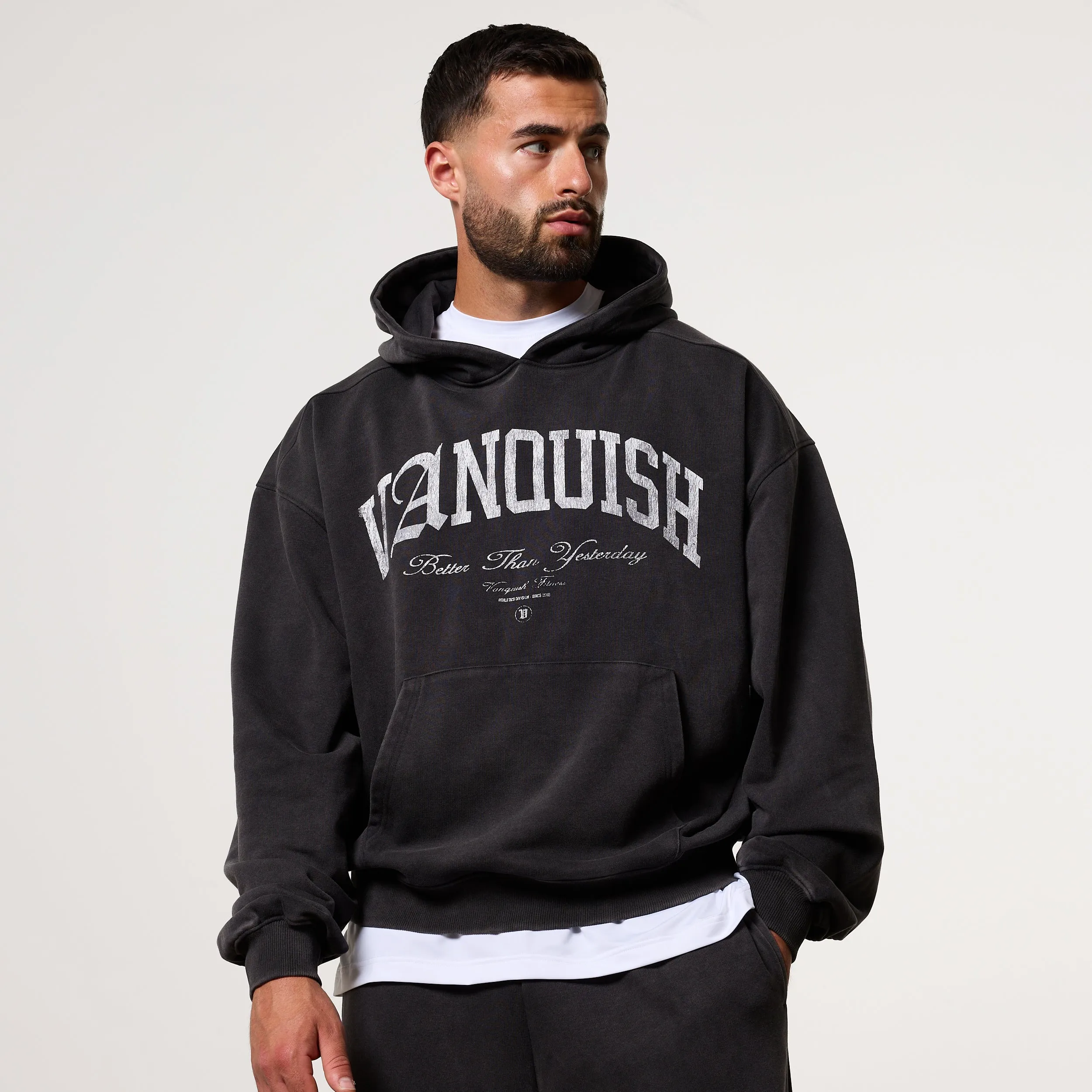 Vanquish Legacy Black Washed Oversized Pullover Hoodie Street Smart