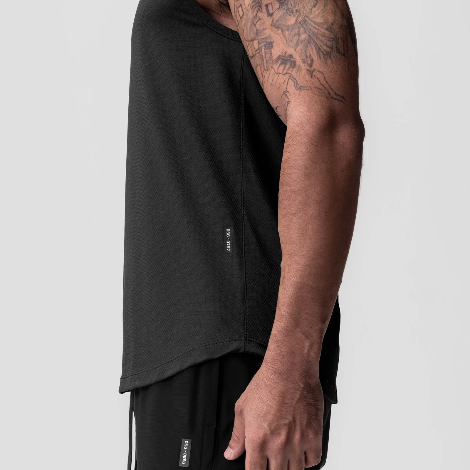 0757. AeroSilver? Cutoff Tank - Black "Box Logo" combat Small Size