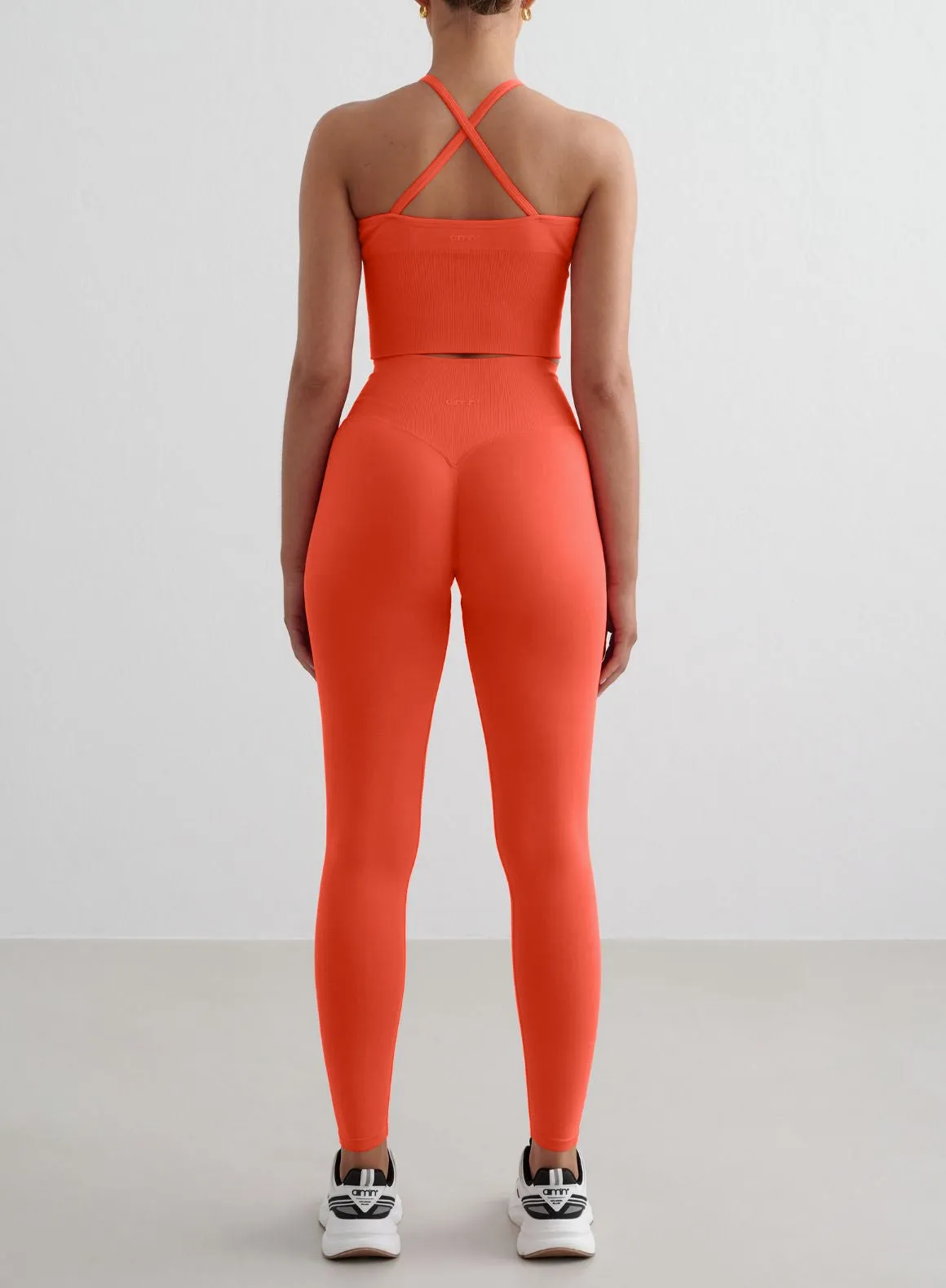 multi crewed Tangerine Shape Seamless Cross Back Bralette