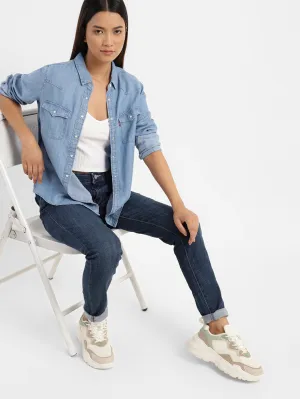 Women's 711 Blue Skinny Fit Mid Rise Jeans Outfit Combo
