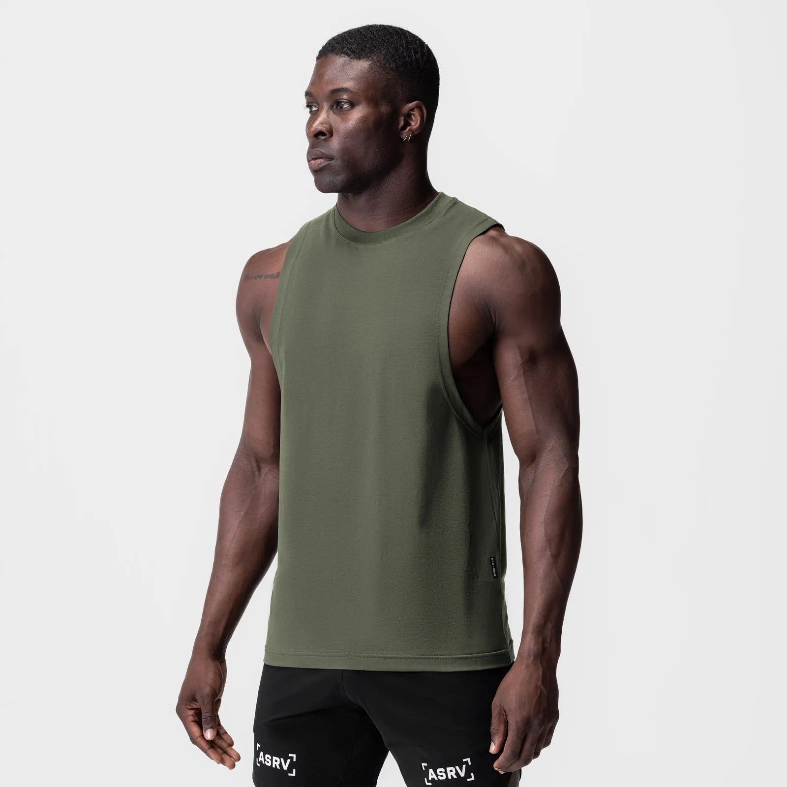 high - strength structure 0926. Supima? Muscle Tank - Olive