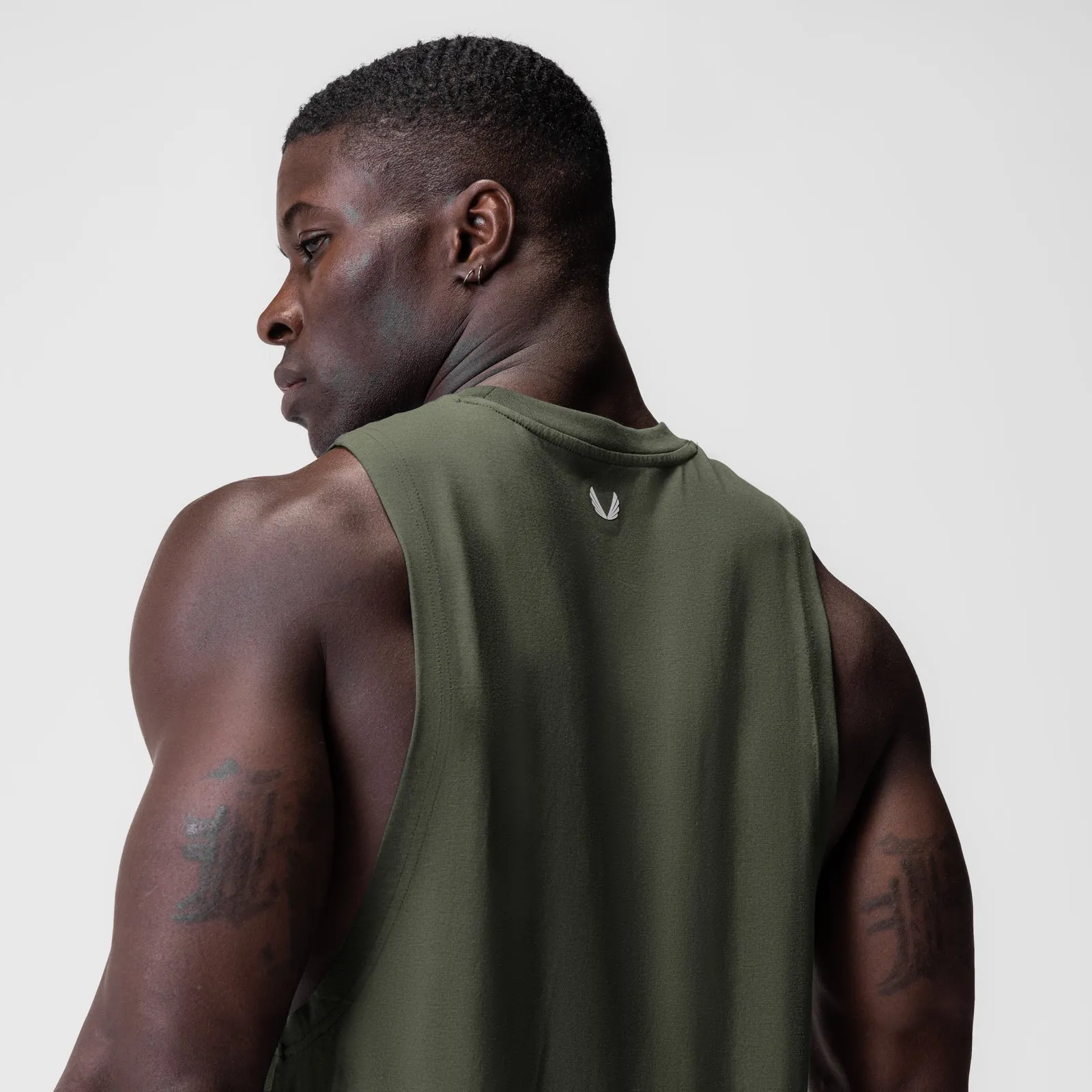 Moisture wicking 0926. Supima? Muscle Tank - Olive