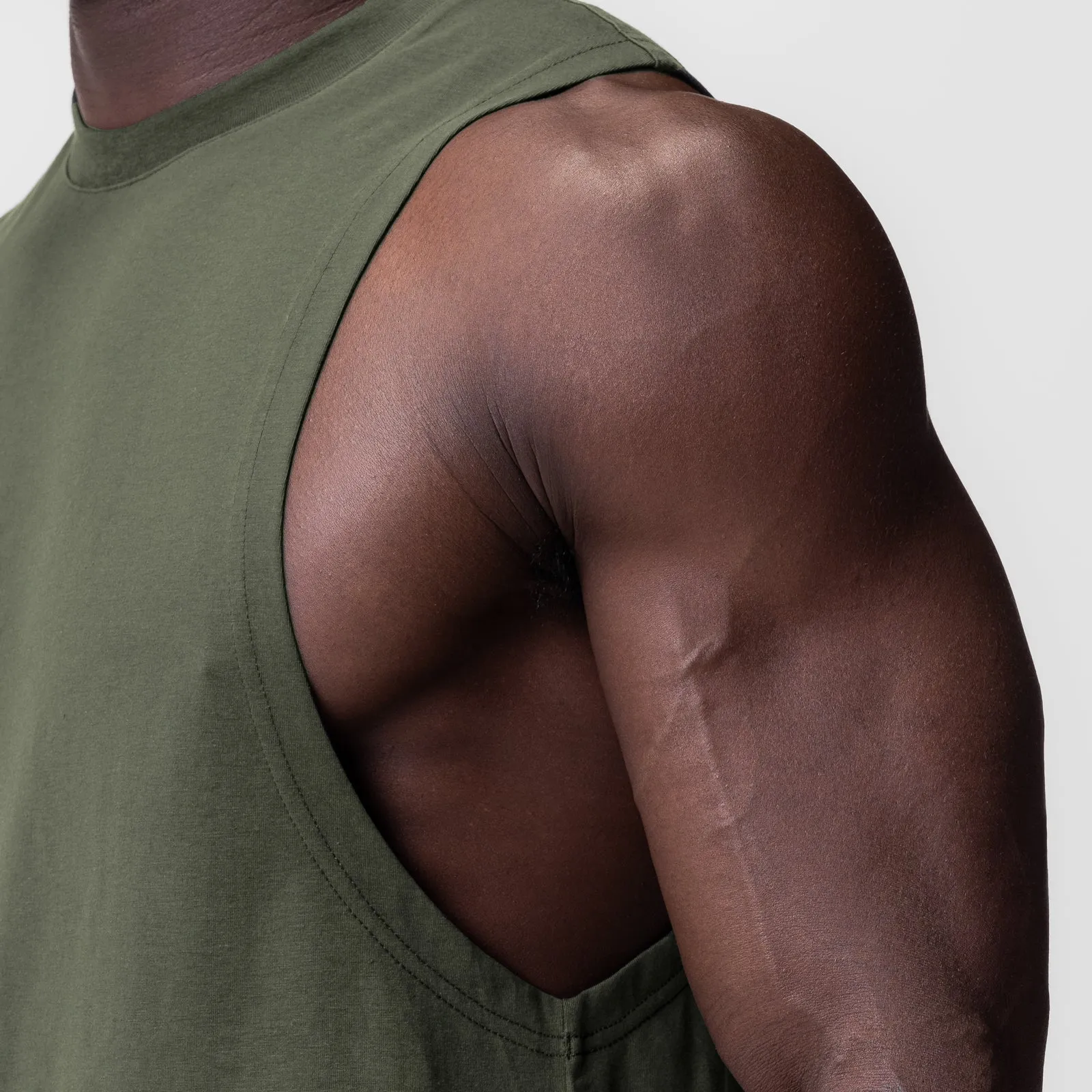 0926. Supima? Muscle Tank - Olive Unique
