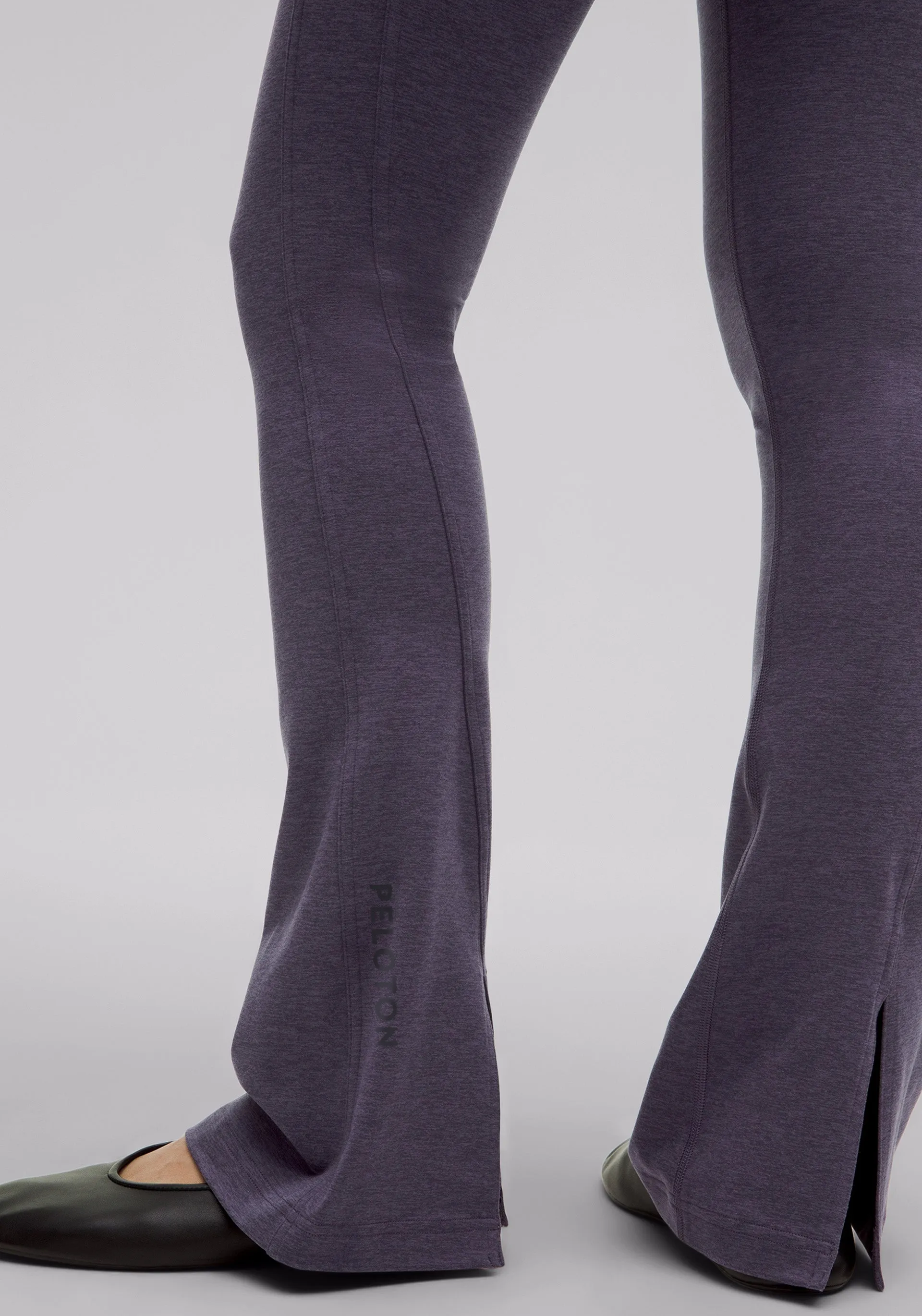 Soft Sueded Split-Hem High-Rise Mini-Flare Pant Flex Foam Inserts Transitional Style