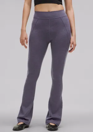 Soft Sueded Split-Hem High-Rise Mini-Flare Pant Reflective Trim Options Soft Interior