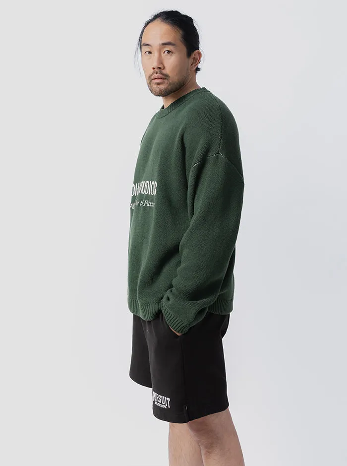 New Arrival Pursuit Embroidered Knit in Stadium Green