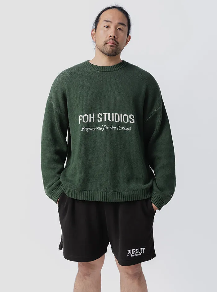 Pursuit Embroidered Knit in Stadium Green Sports Apparel Moisture wicking