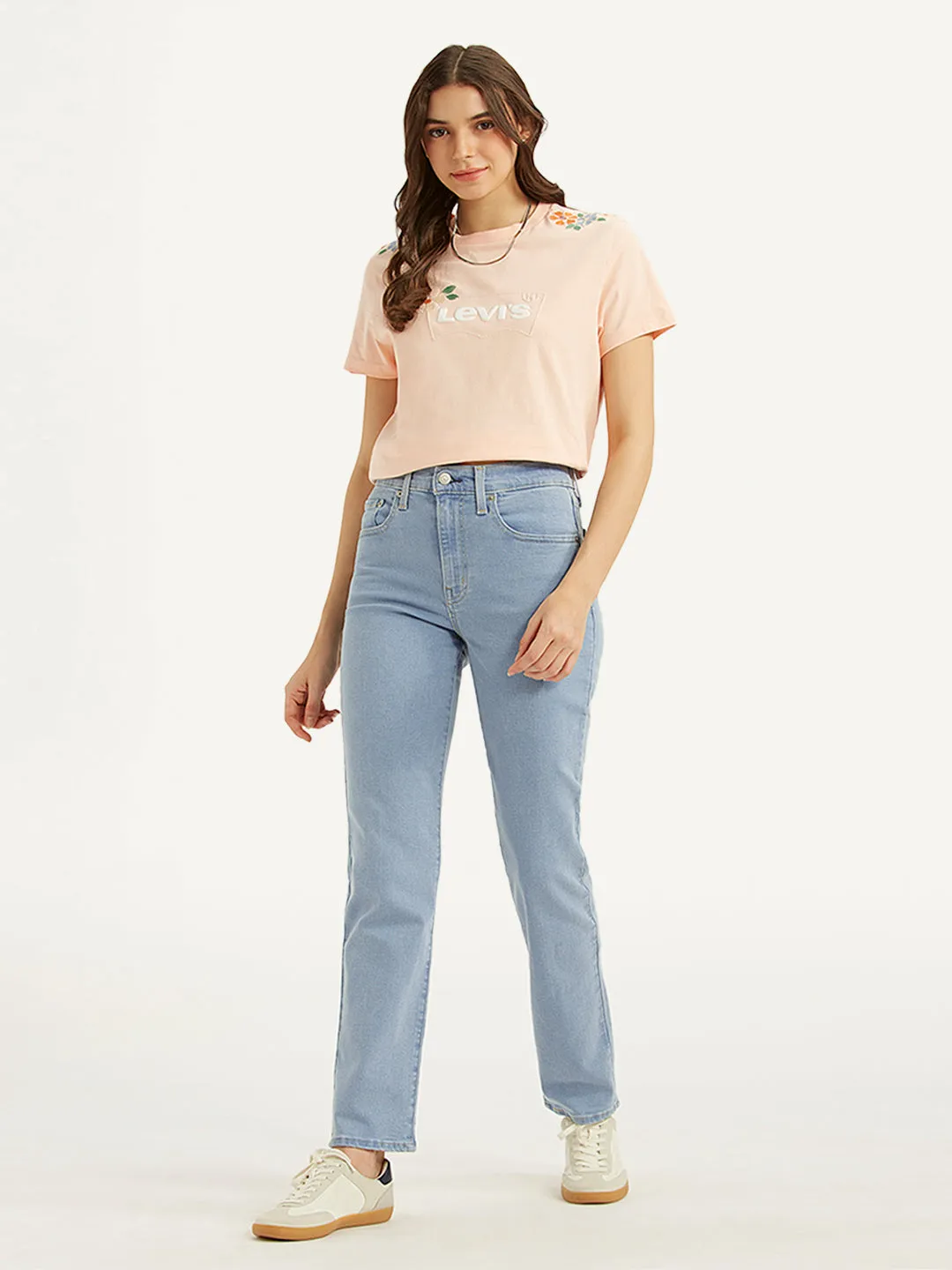 Natural Fit Women's 724 Light Blue Straight Fit High Rise Jeans
