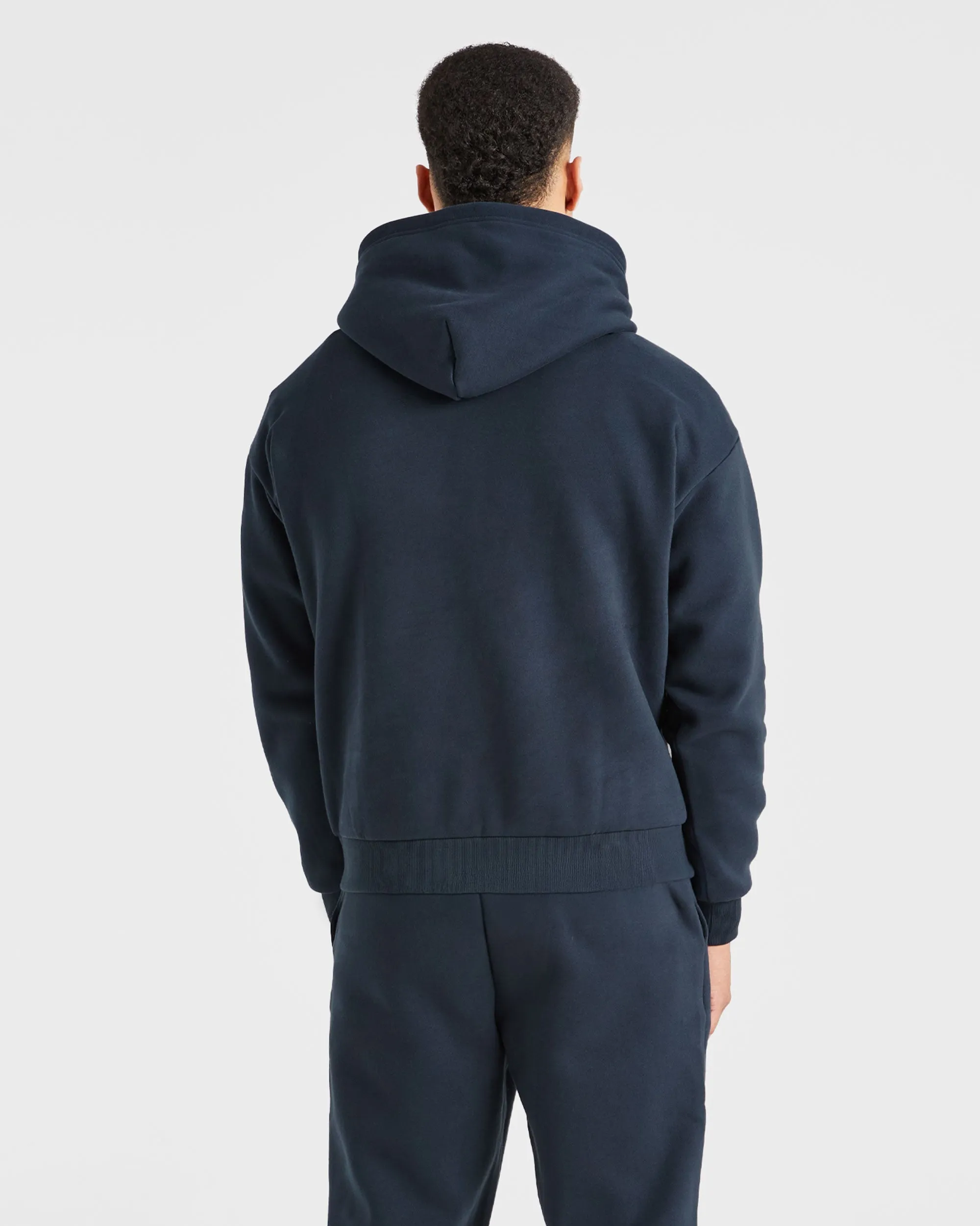 Etched Hoodie - Navy Fashionable Item Alpaca like