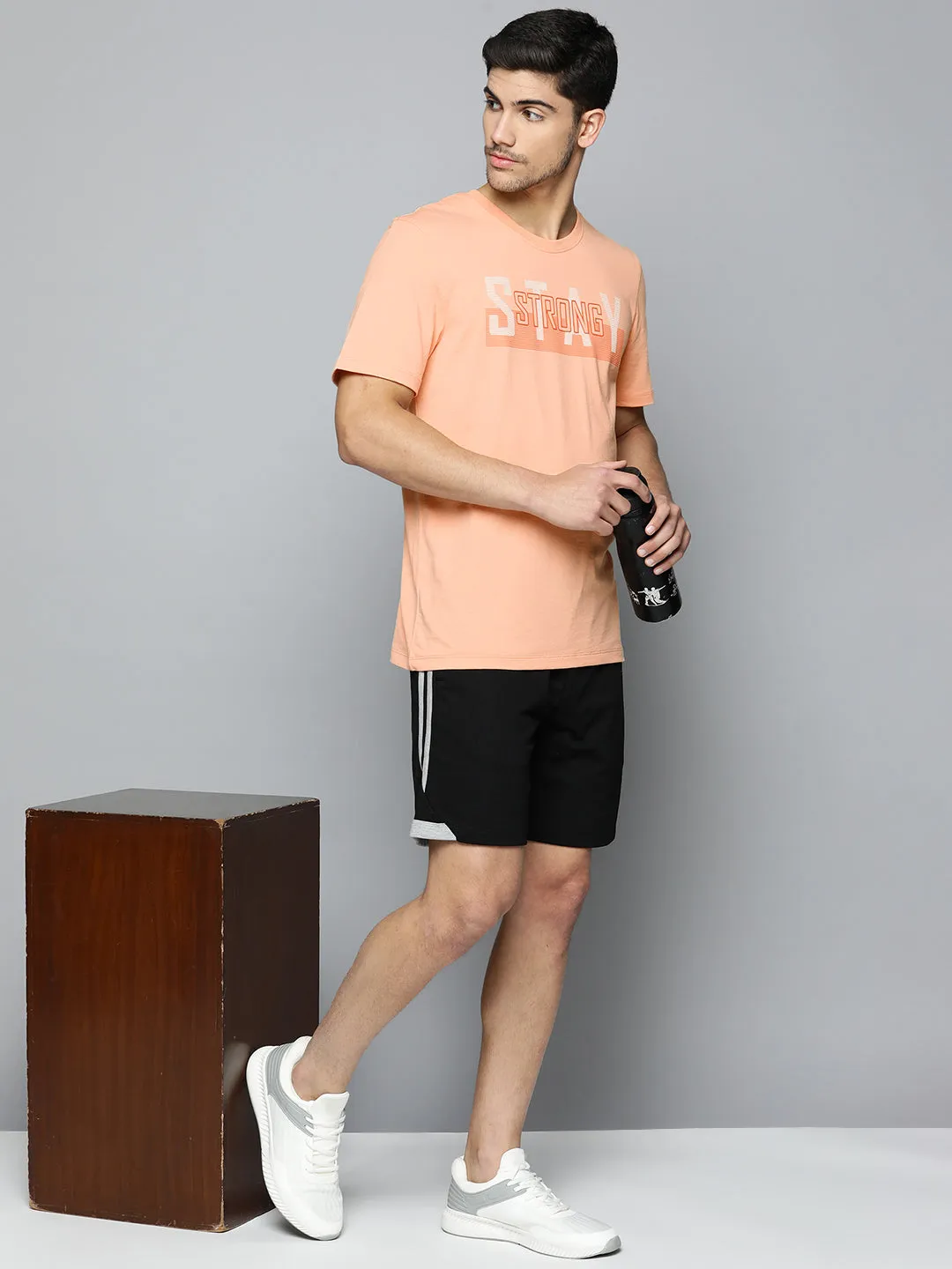 MinimalistDesign Hope Fit Alcis Men Typography Printed Anti Static Slim Fit Sports T-shirt