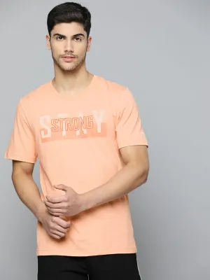 Alcis Men Typography Printed Anti Static Slim Fit Sports T-shirt DurableWeave King Mode